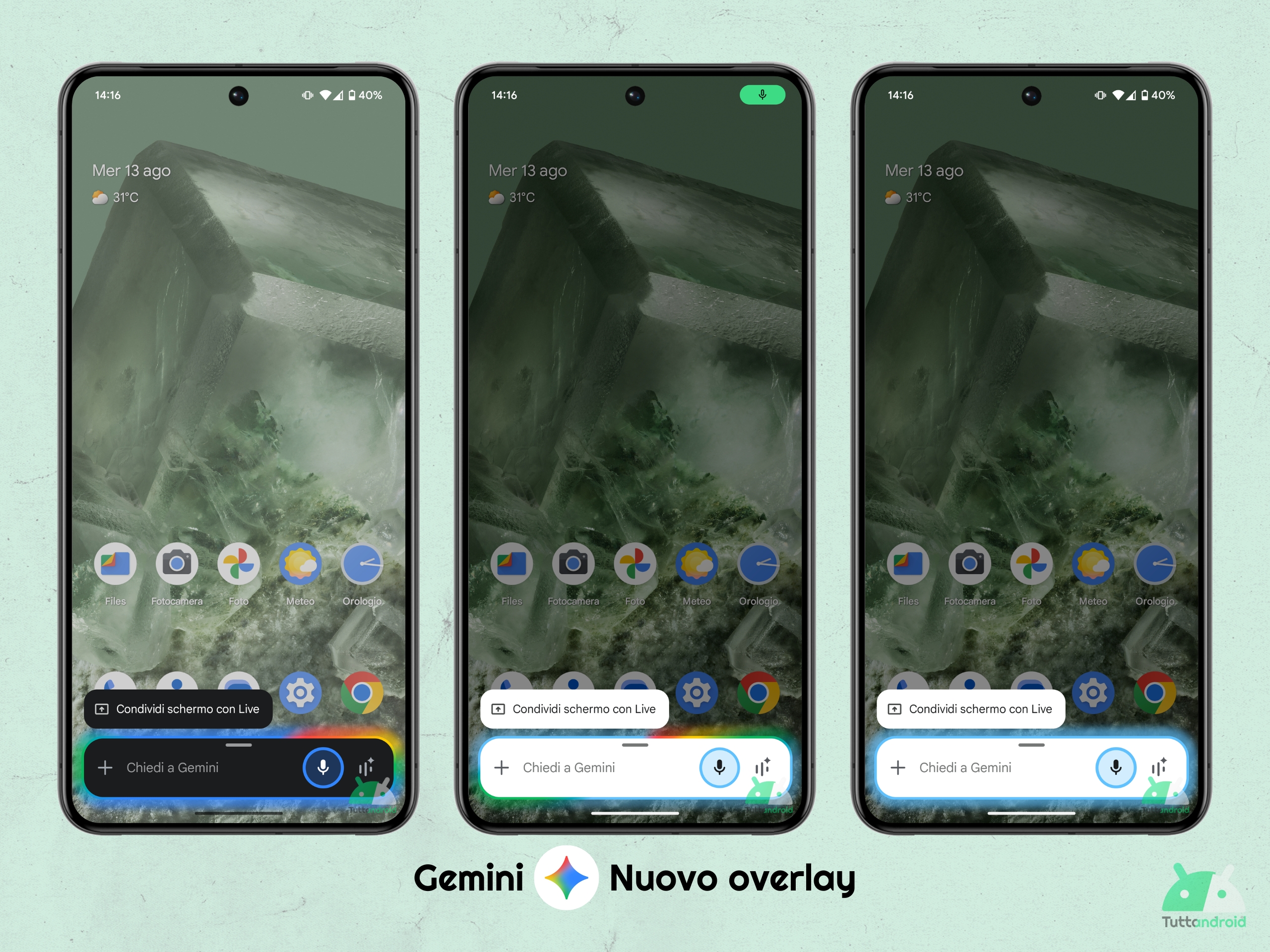 App Google - Gemini - nuovo overlay (agosto 2025)