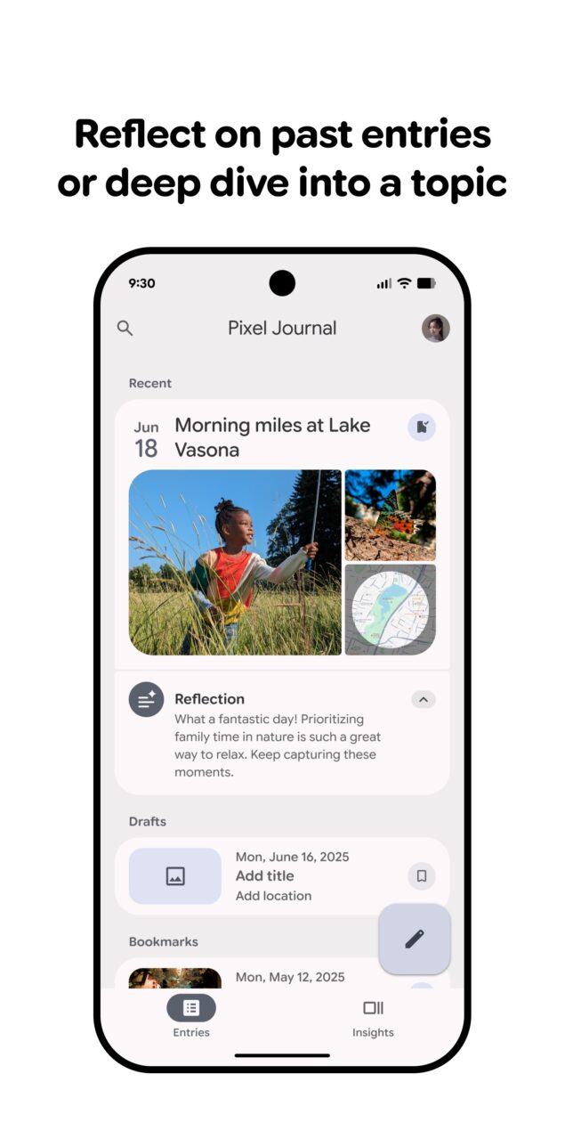 Nuova app Diario per i Google Pixel