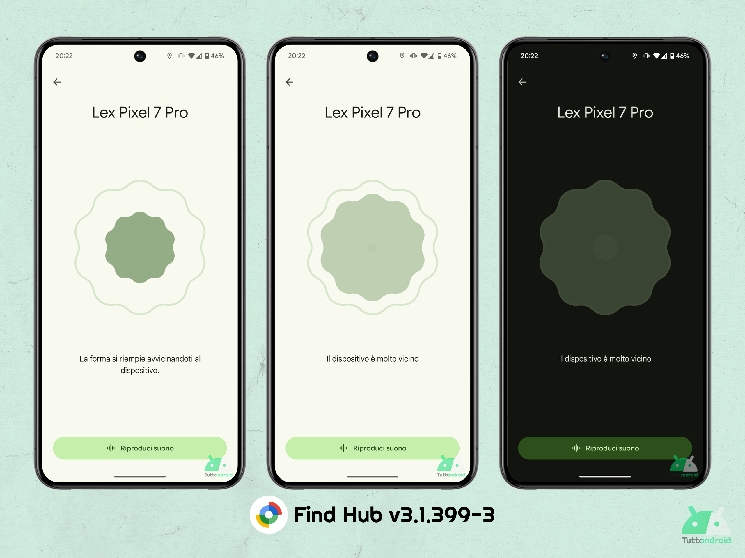 Find Hub di Google - nuova UI con elementi M3E