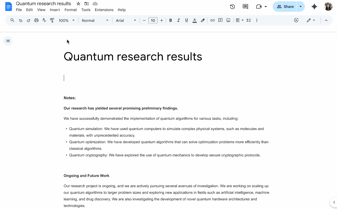 Gemini Google Documenti