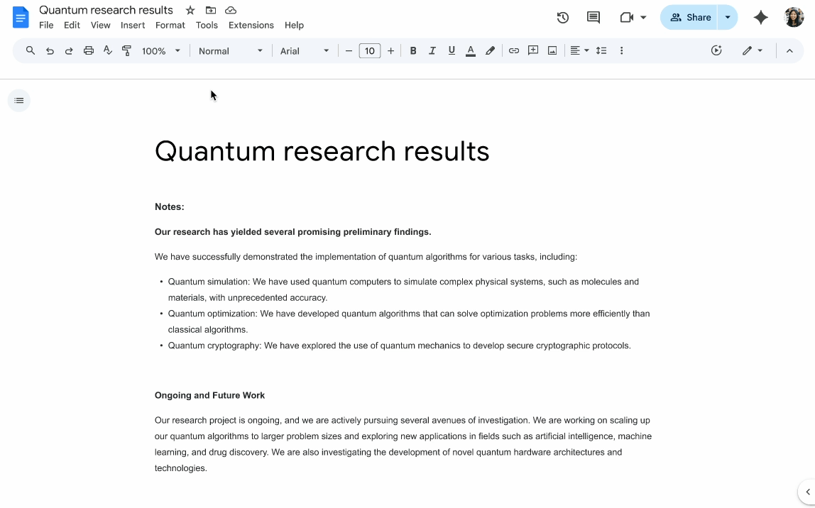Gemini Google Documenti