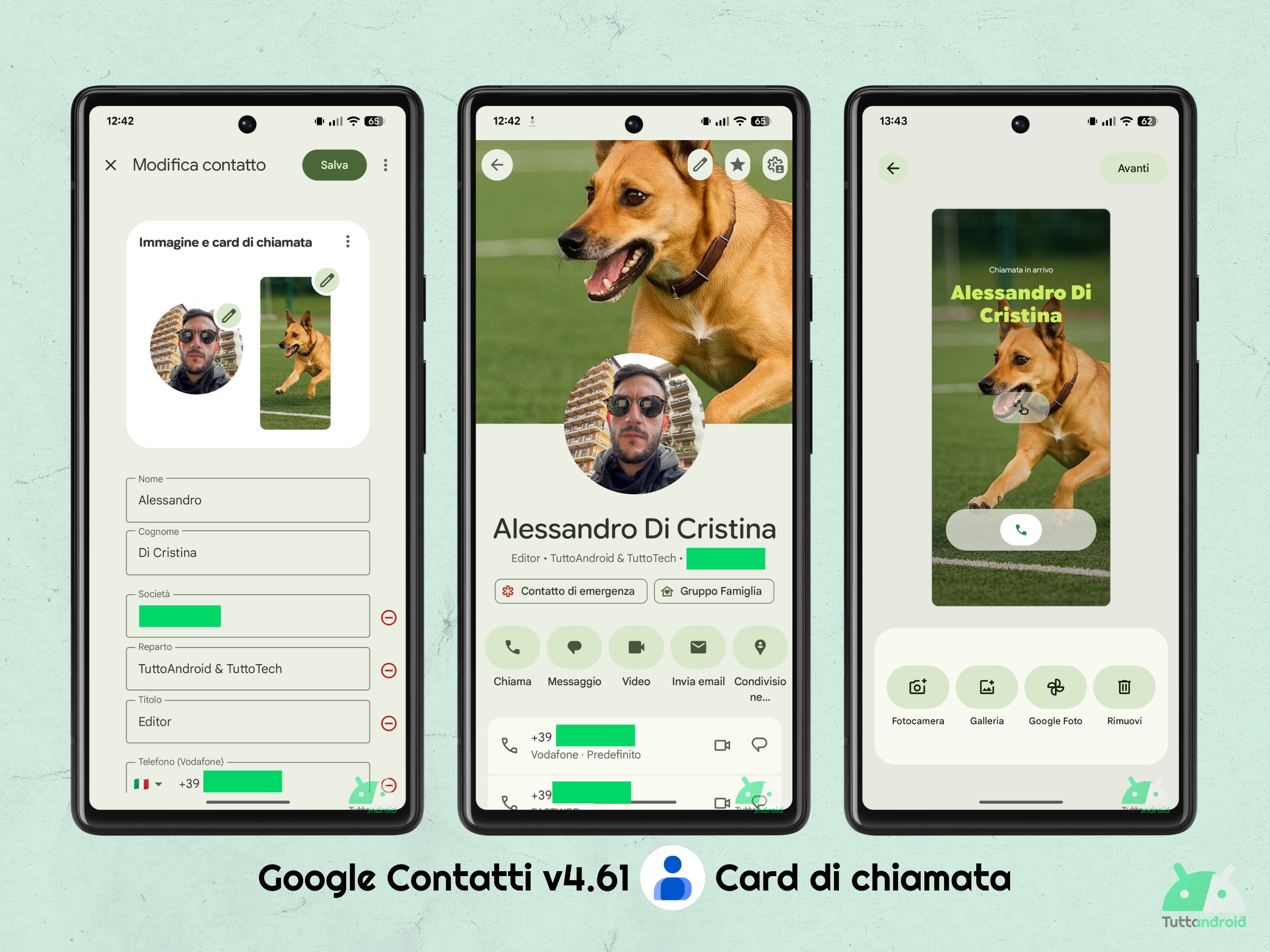 Google Contatti v4.61 - Card di chiamata