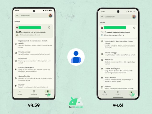 Google Contatti v4.61 - Material 3 Expressive - 03 Organizza
