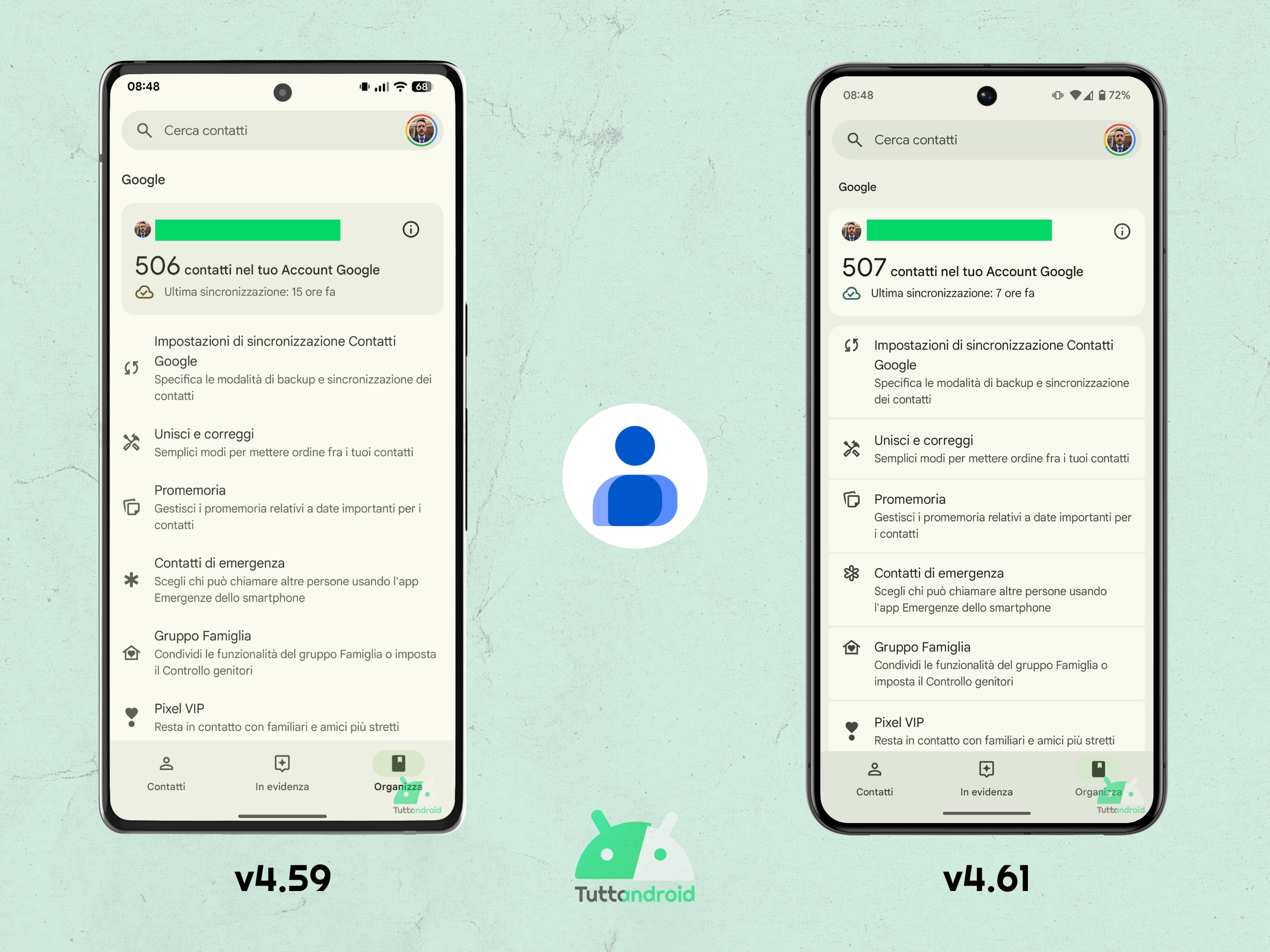 Google Contatti v4.61 - Material 3 Expressive - 03 Organizza