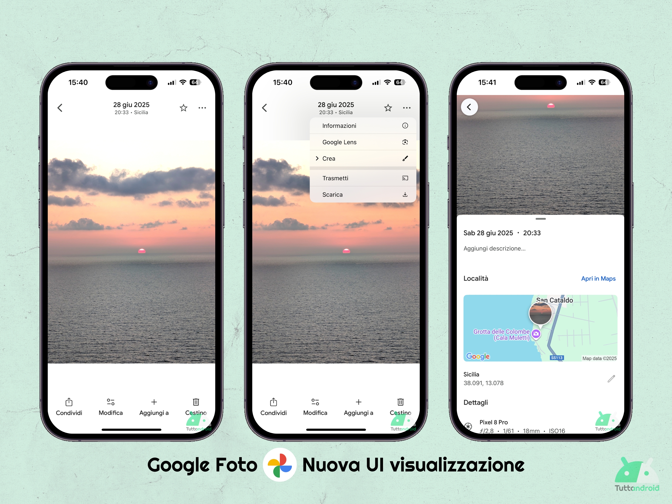 Google Foto - nuova UI visualizzazione su iOS
