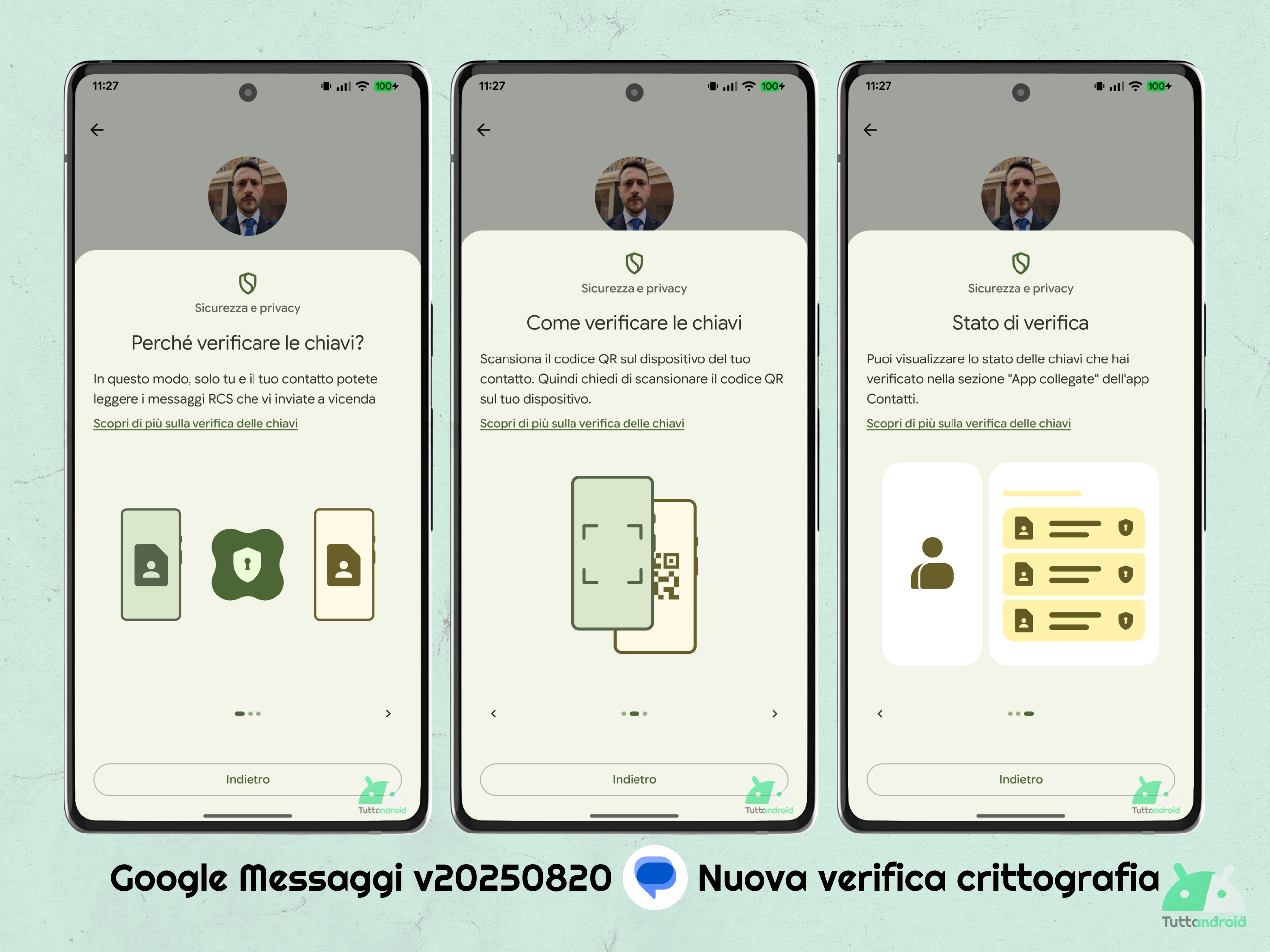 Google Messaggi v20250820 beta - Nuova verifica crittografia