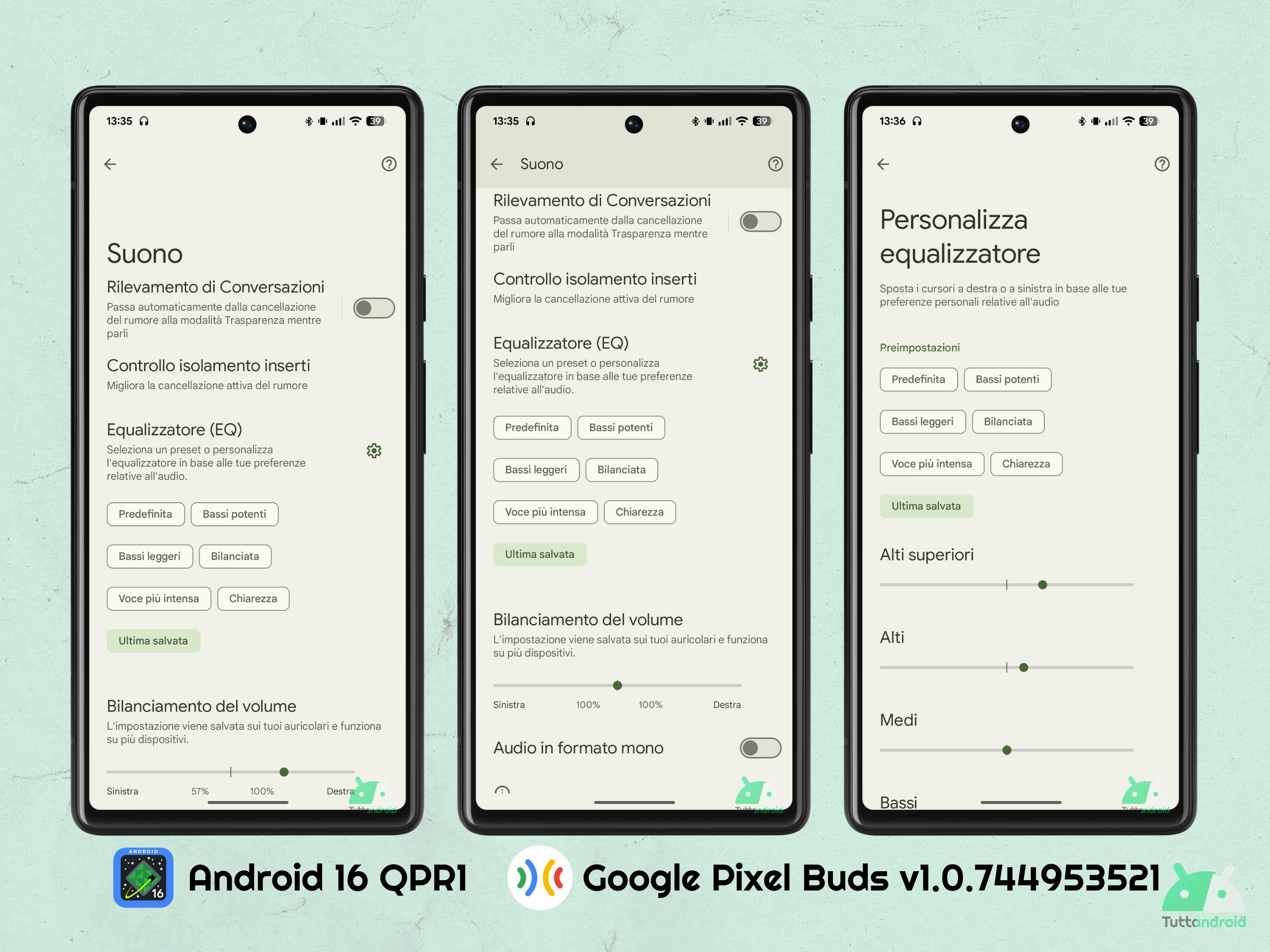 Google Pixel Buds v1.0.744953521 - Android 16 QPR1 - UI Suono