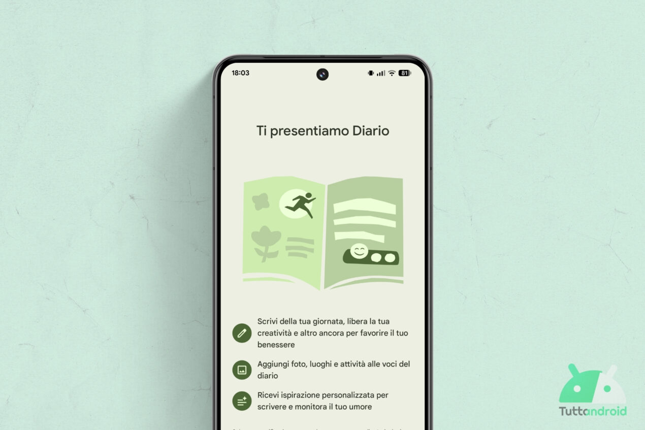 Google vuole migliorare l'app Diario dei Pixel: ci sono tante novità in arrivo