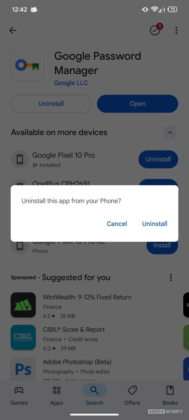 google play store pulsante disinstallazione remota