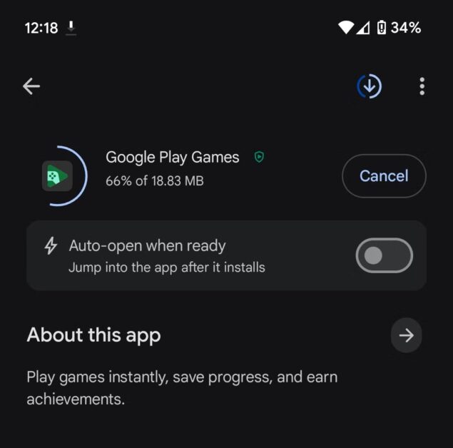 Google Play Store interruttore avvio app-1