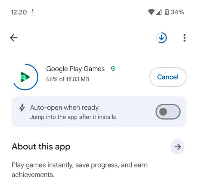 Google Play Store interruttore avvio app-2