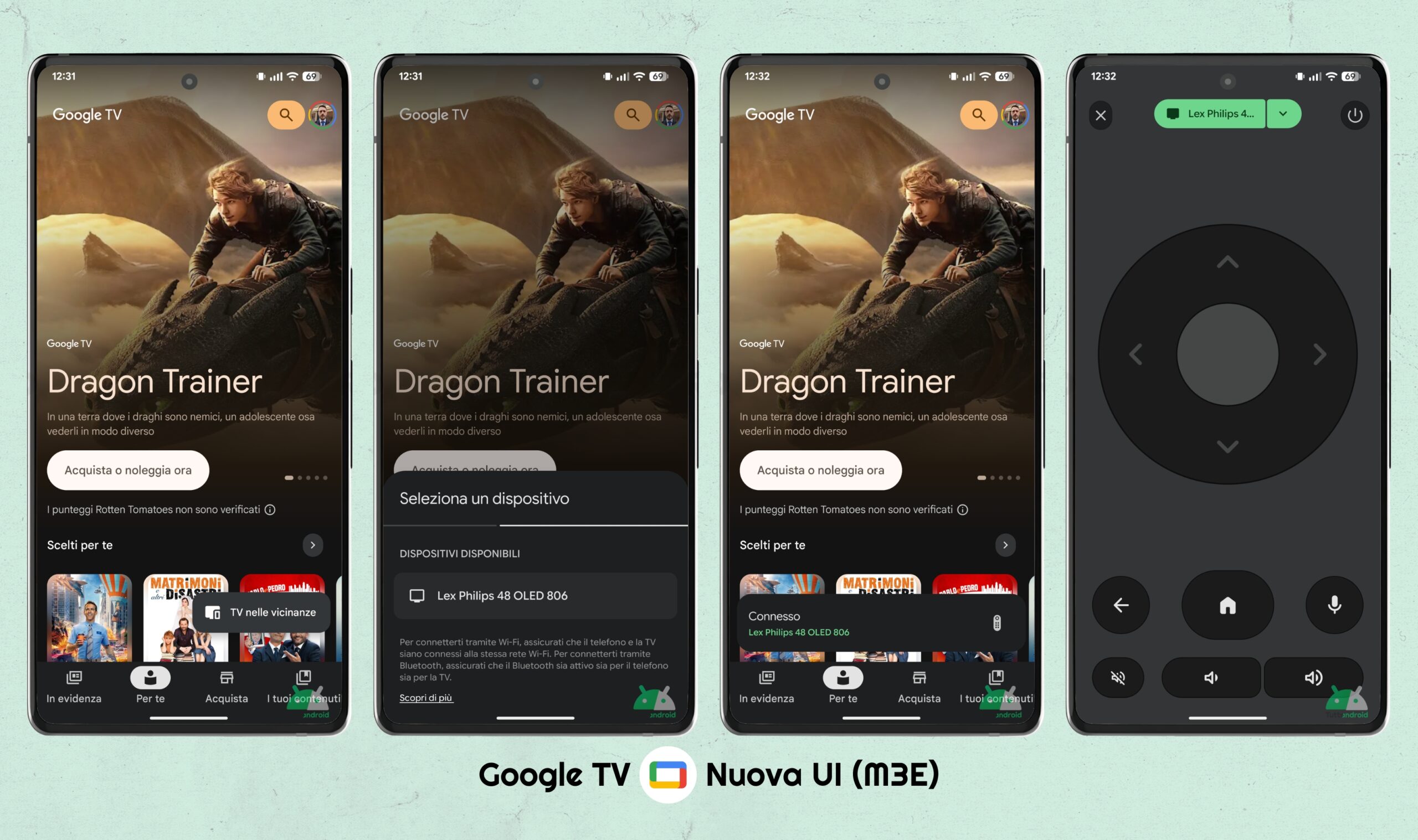 Google TV v4.39.3507 - UI M3E panoramica