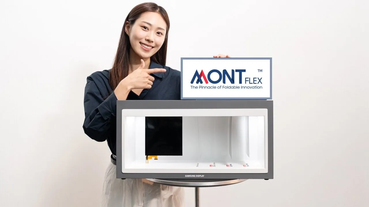 samsung svela mont flex i display del futuro per pieghevoli pi249 sottili e resistenti