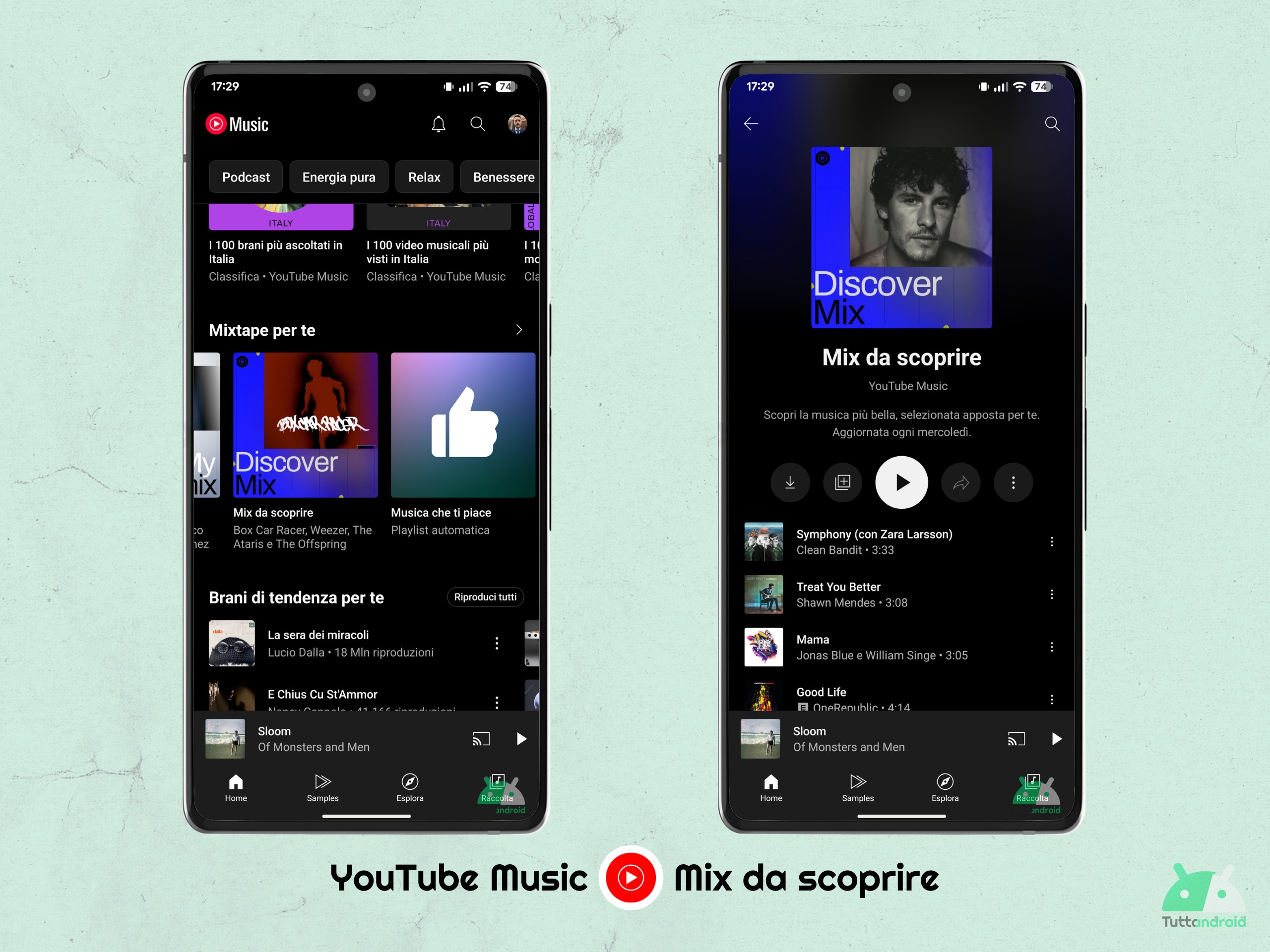 YouTube Music - Playlist Mix da scoprire