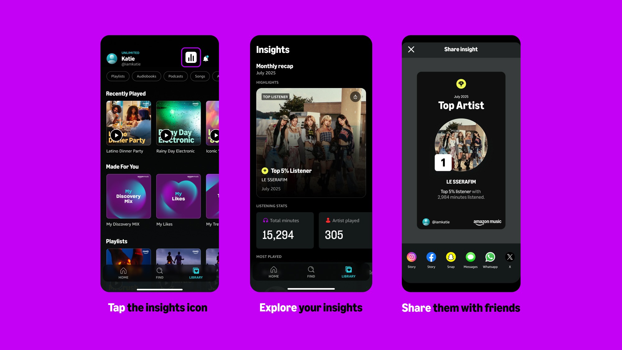 amazon music introduce insights per scoprire la propria storia musicale