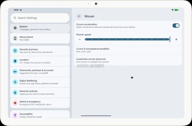 android action corners