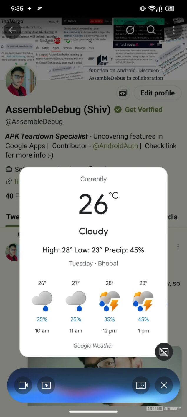 nuova interfaccia overlay Google Gemini Live