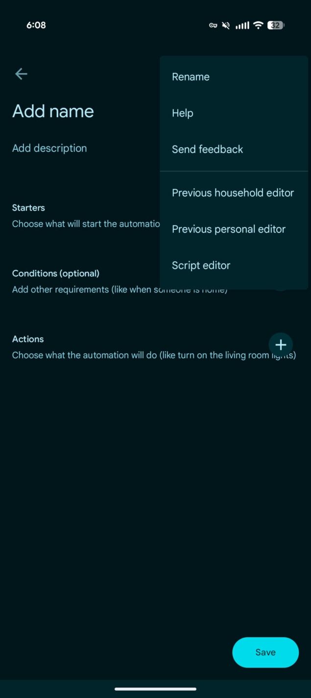 google home editor automazioni