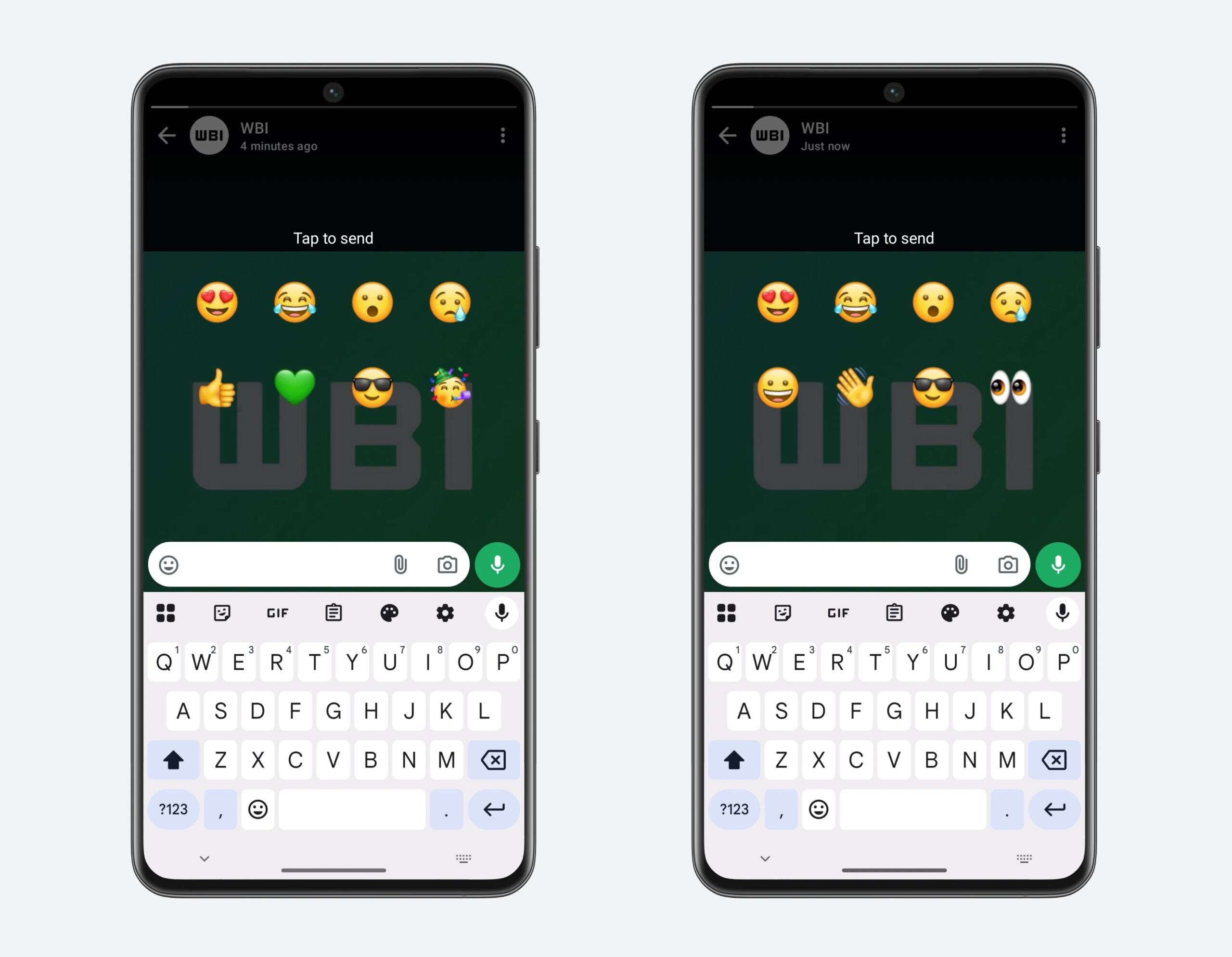 whatsapp beta reazioni stati con emoji recenti