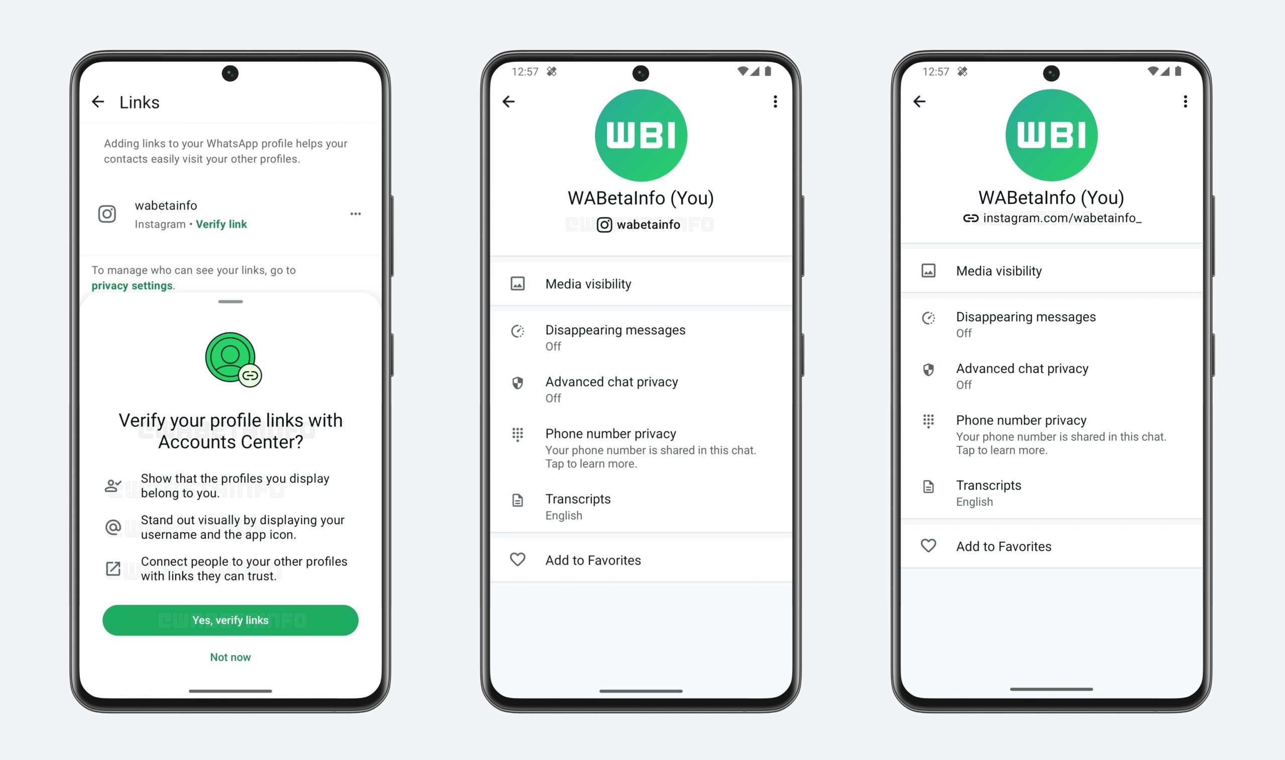 whatsapp beta link profilo instagram verificato