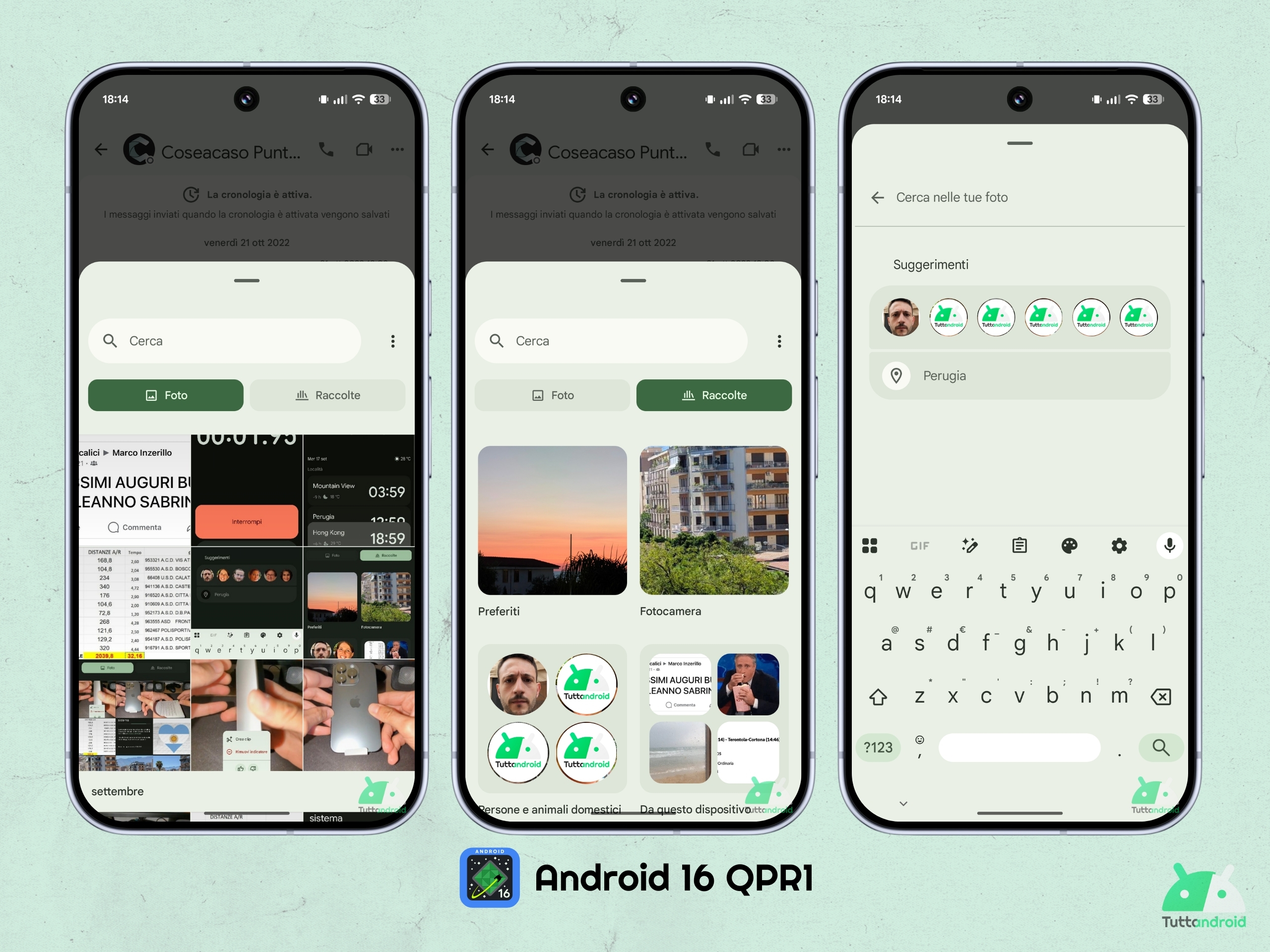 Android 16 QPR1 - Selettore foto con barra di ricerca