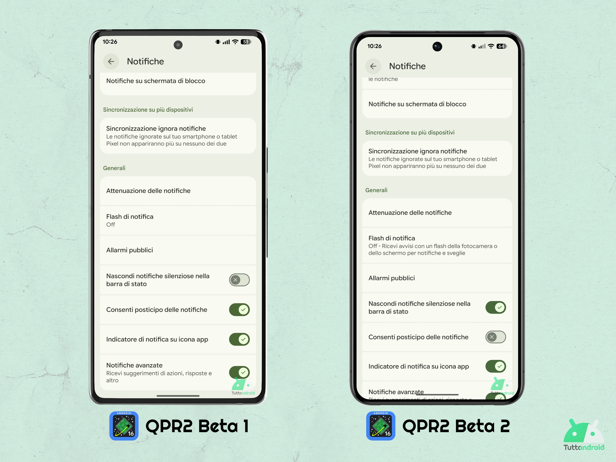Android 16 QPR2 - Beta 2 - Impostazioni > Notifiche - Descrizioni