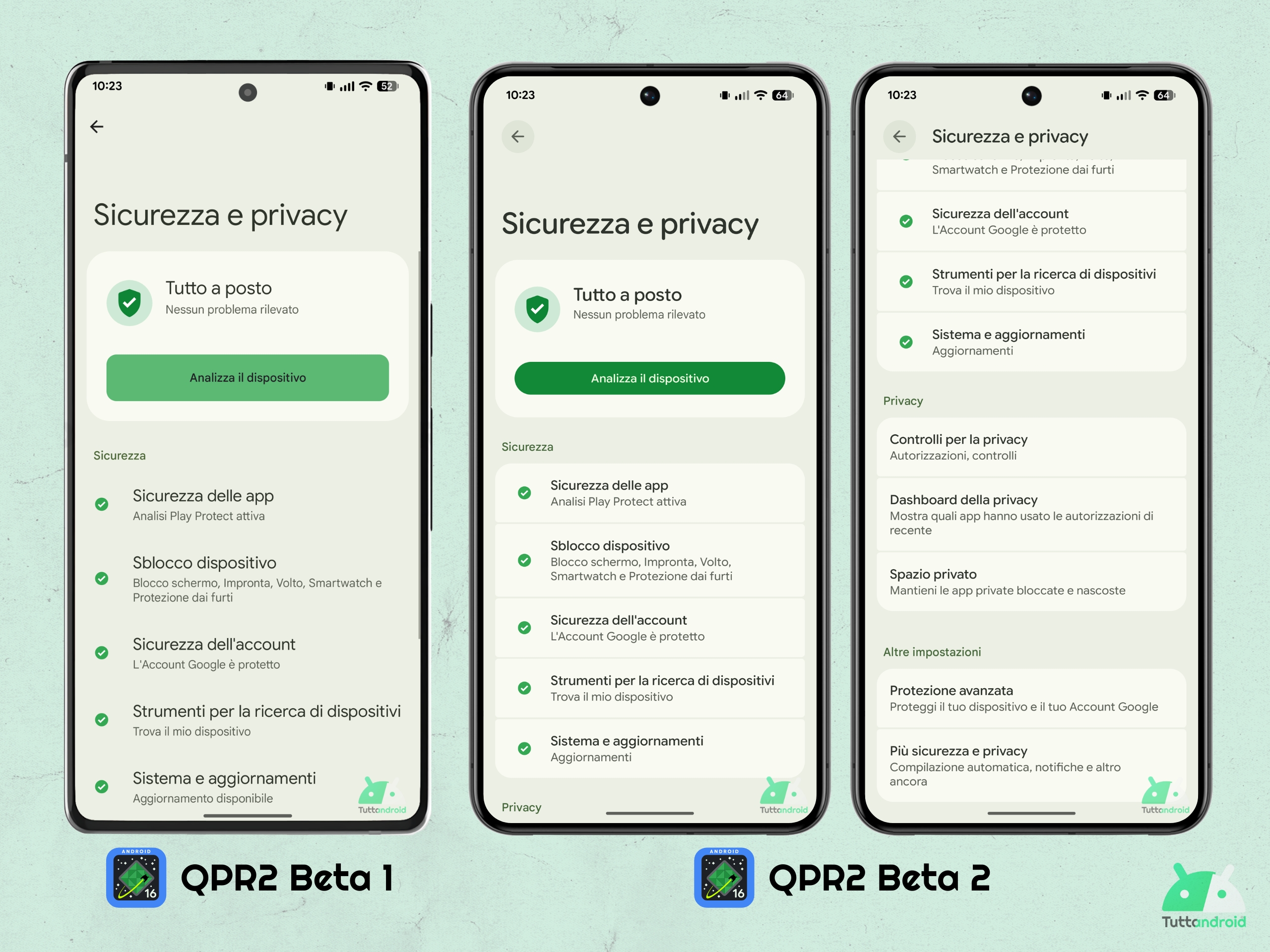 Android 16 QPR2 - Beta 2 - Impostazioni - Sicurezza e privacy M3E