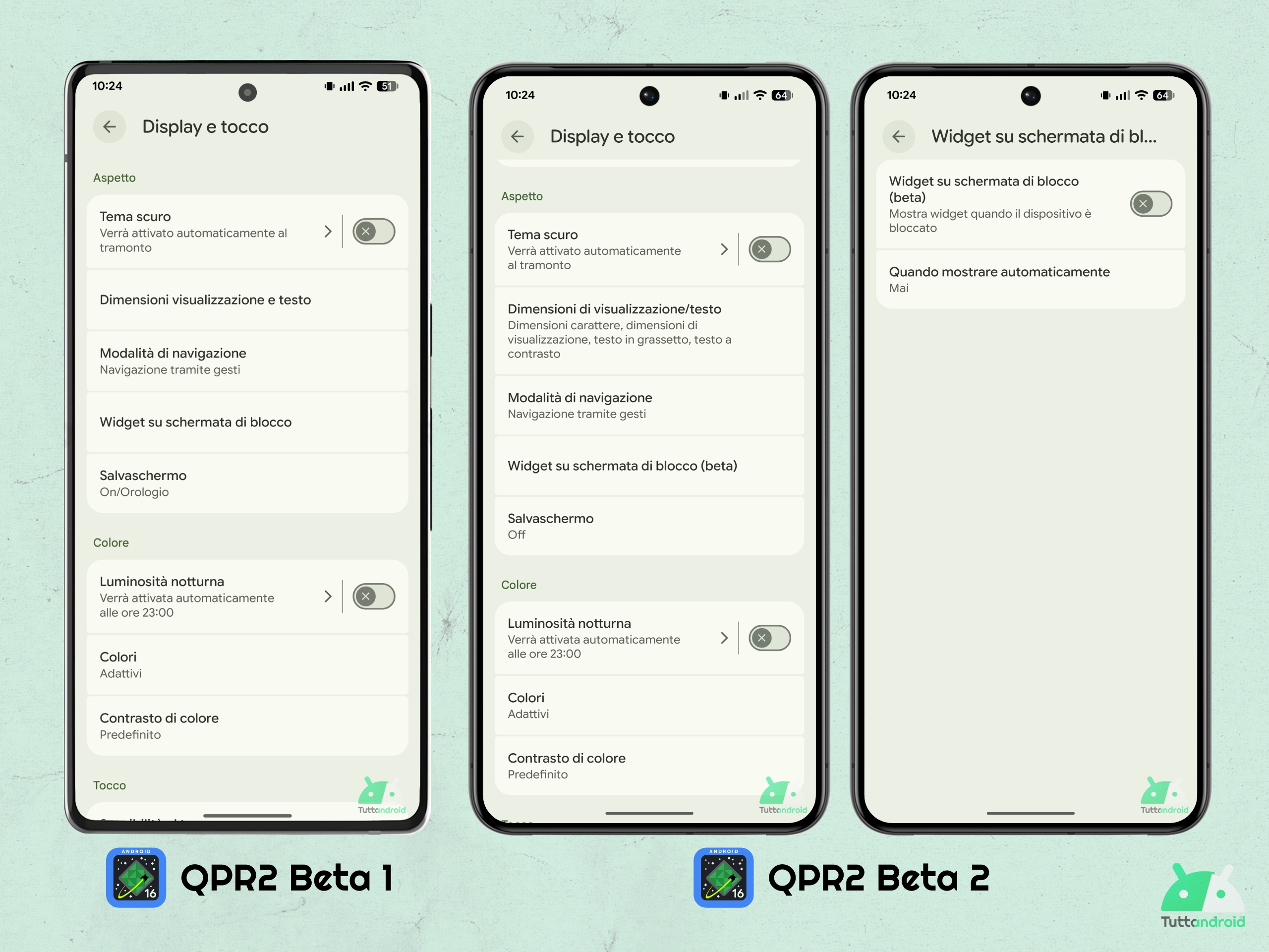 Android 16 QPR2 - Beta 2 - Impostazioni - Widget schermata blocco in beta