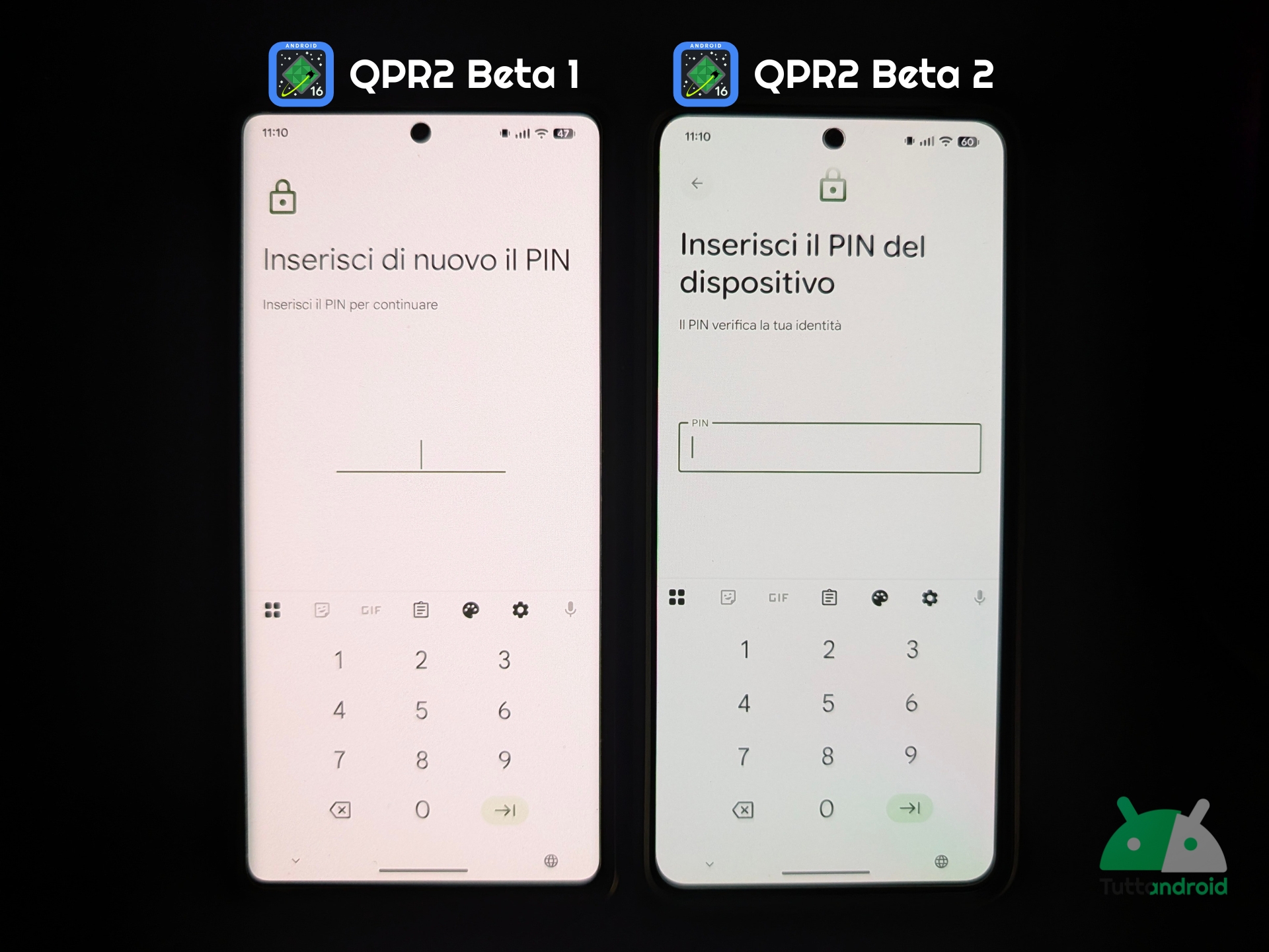 Android 16 QPR2 - Beta 2 -QPR2 Beta 2 Schermata immissione codice PIN