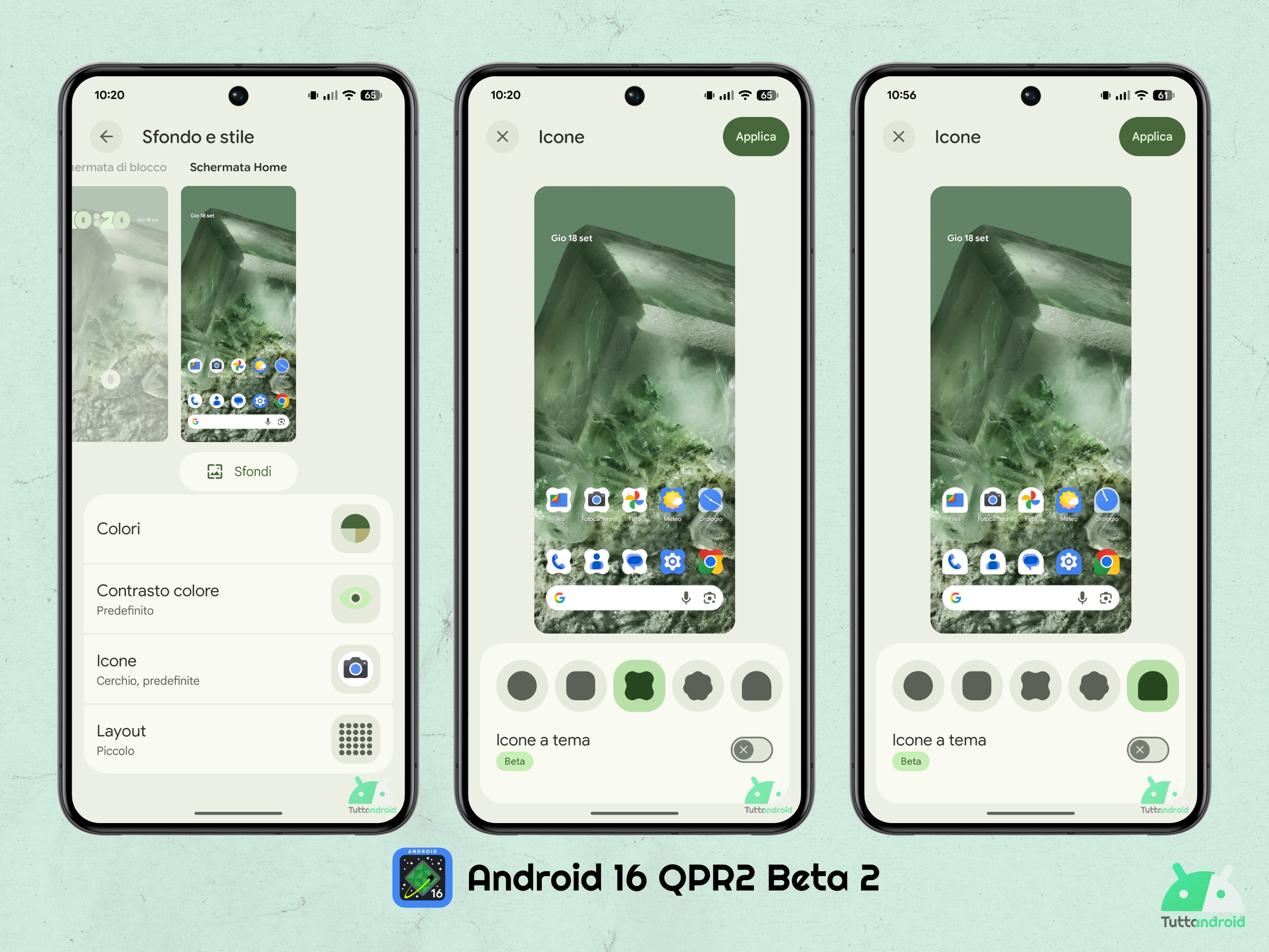 Android 16 QPR2 - Beta 2 - Sfondo e stile - Forma icone