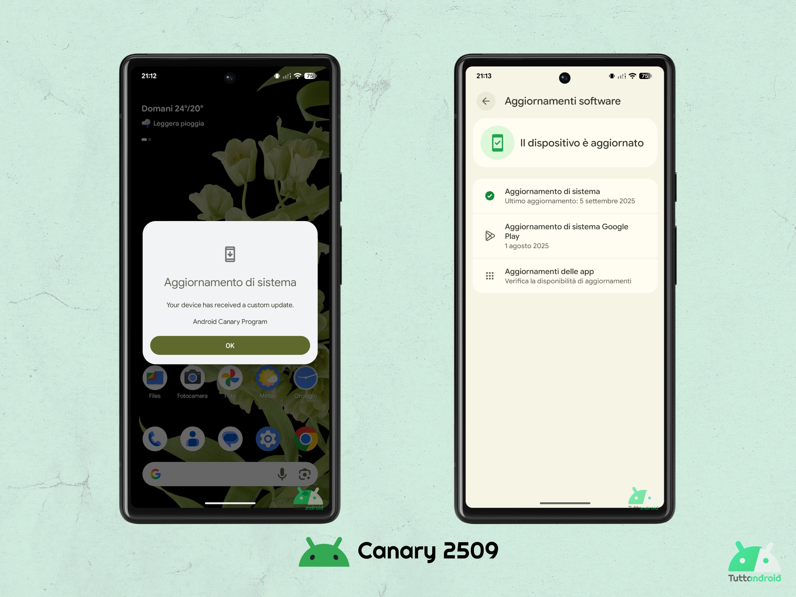 Android CANARY 2509 - Aggiornamento e patch settembre 2025