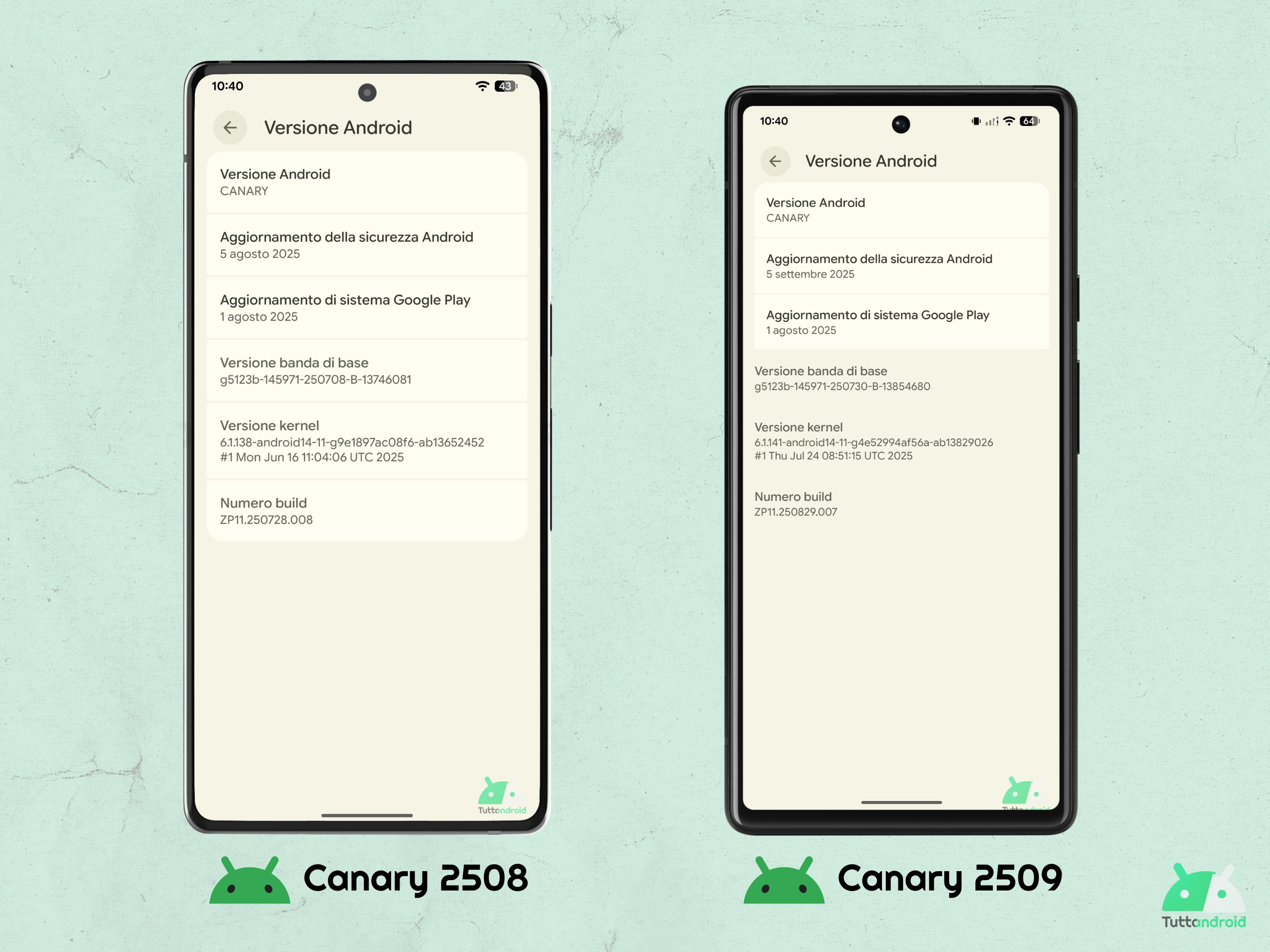 Android CANARY 2509 - nuovo kernel e bug grafici