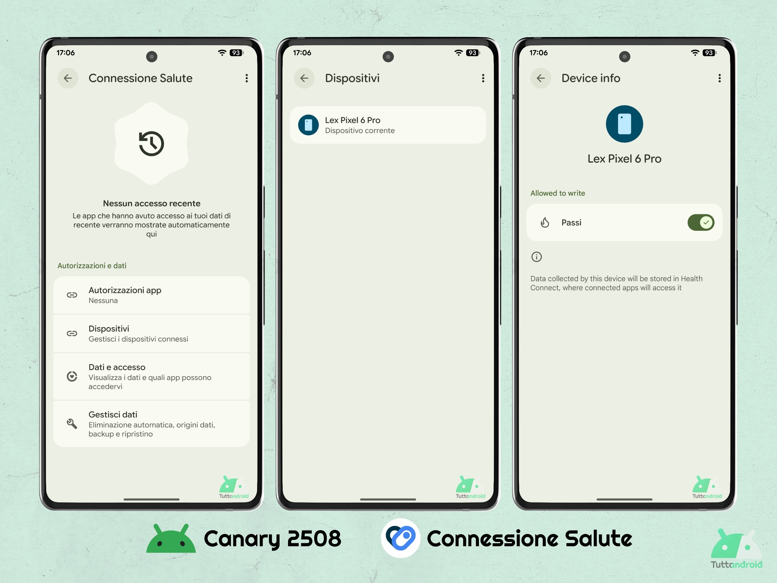Android Canary 2508 - Connessione Salute - Dispositivi