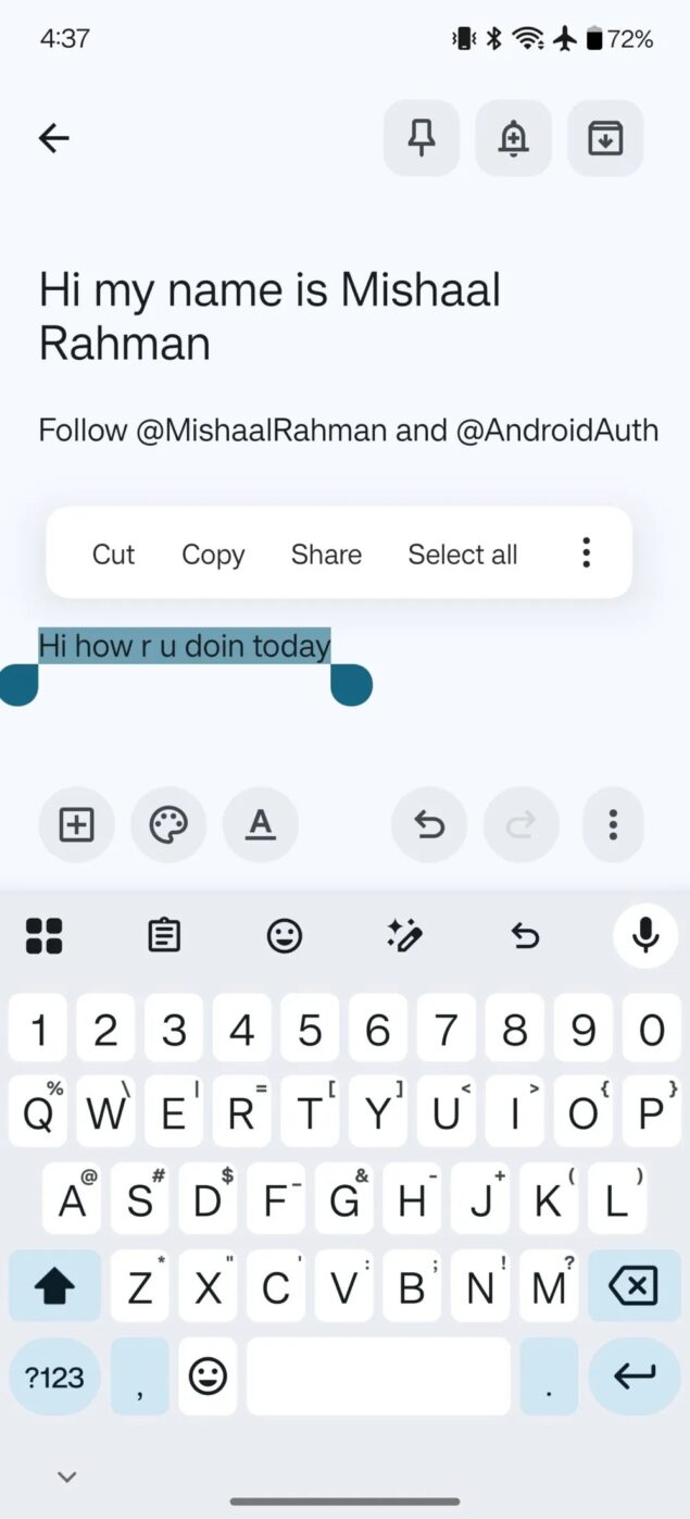 Gboard Strumenti di scrittura-1