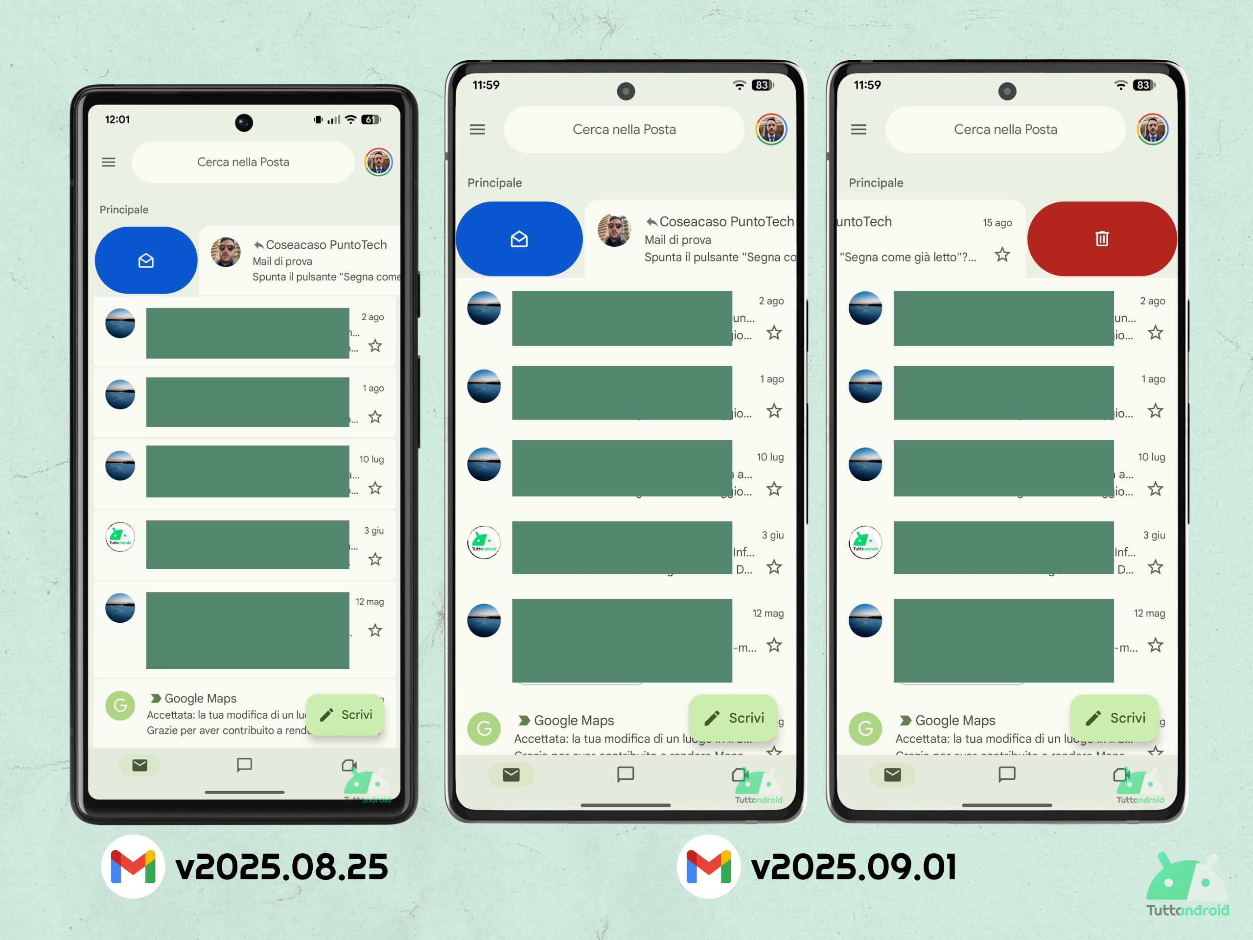 Gmail v2025.09.01 e v2025.08.25 - Diverse strade M3E