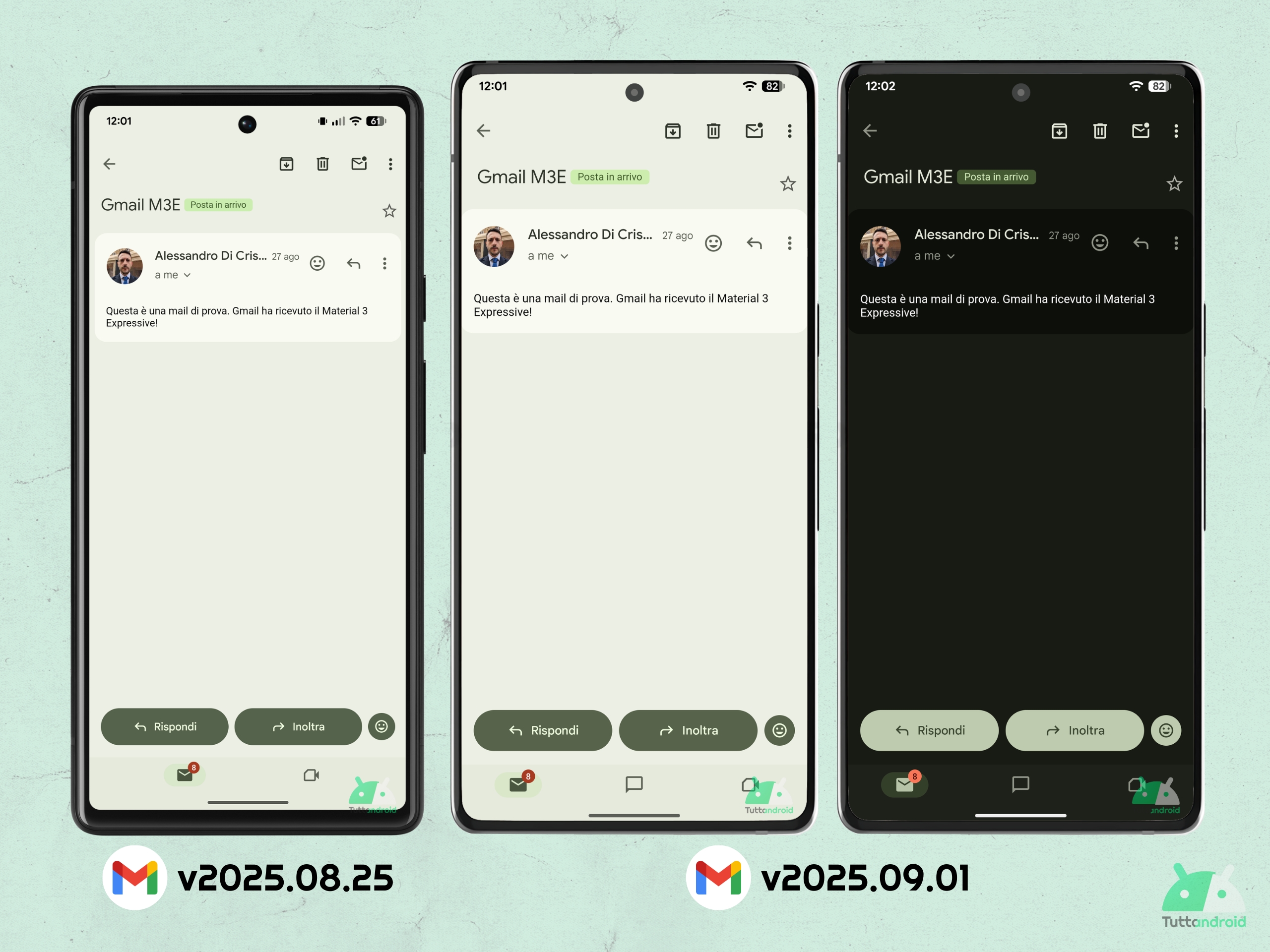Gmail v2025.09.01 e v2025.08.25 - Diverse strade M3E