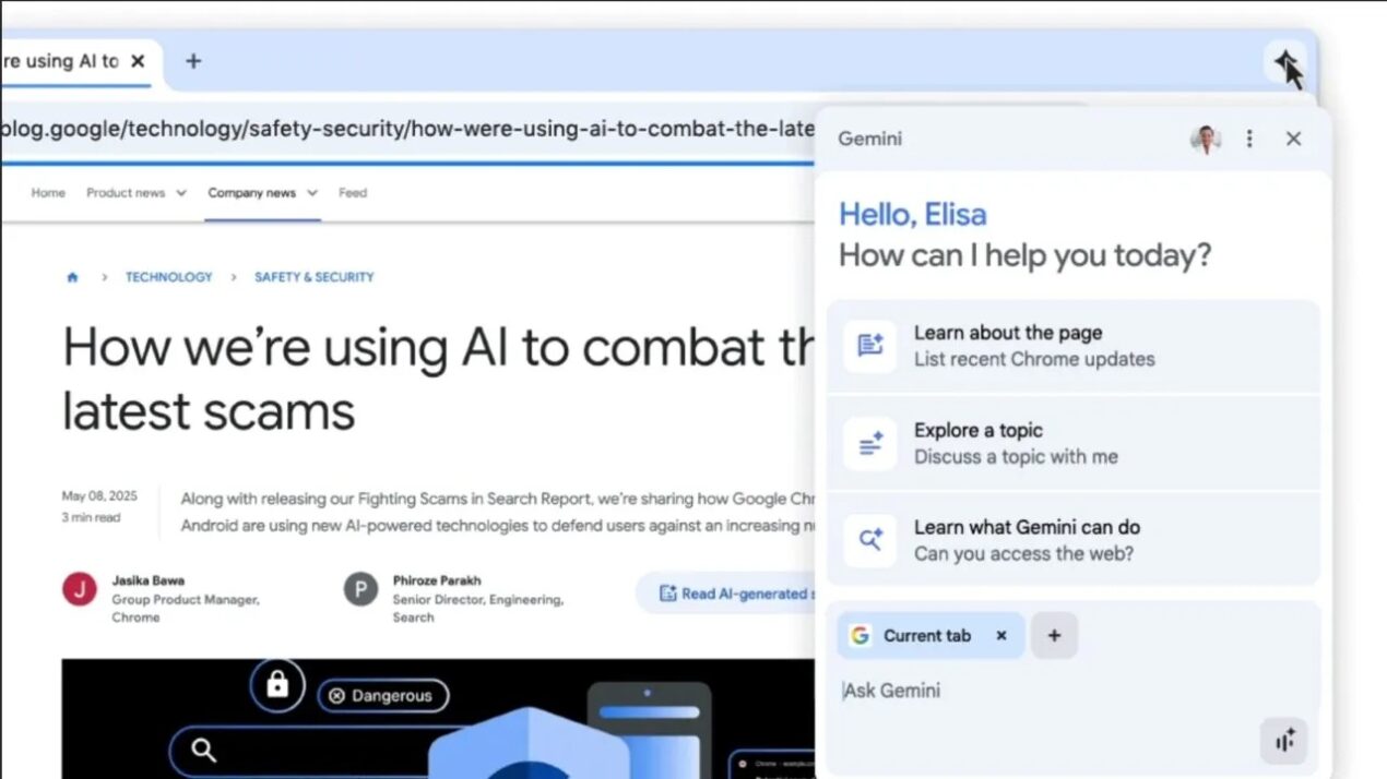 Gemini integrato in Chrome si espande in tutto il mondo ed ecco le lingue supportate
