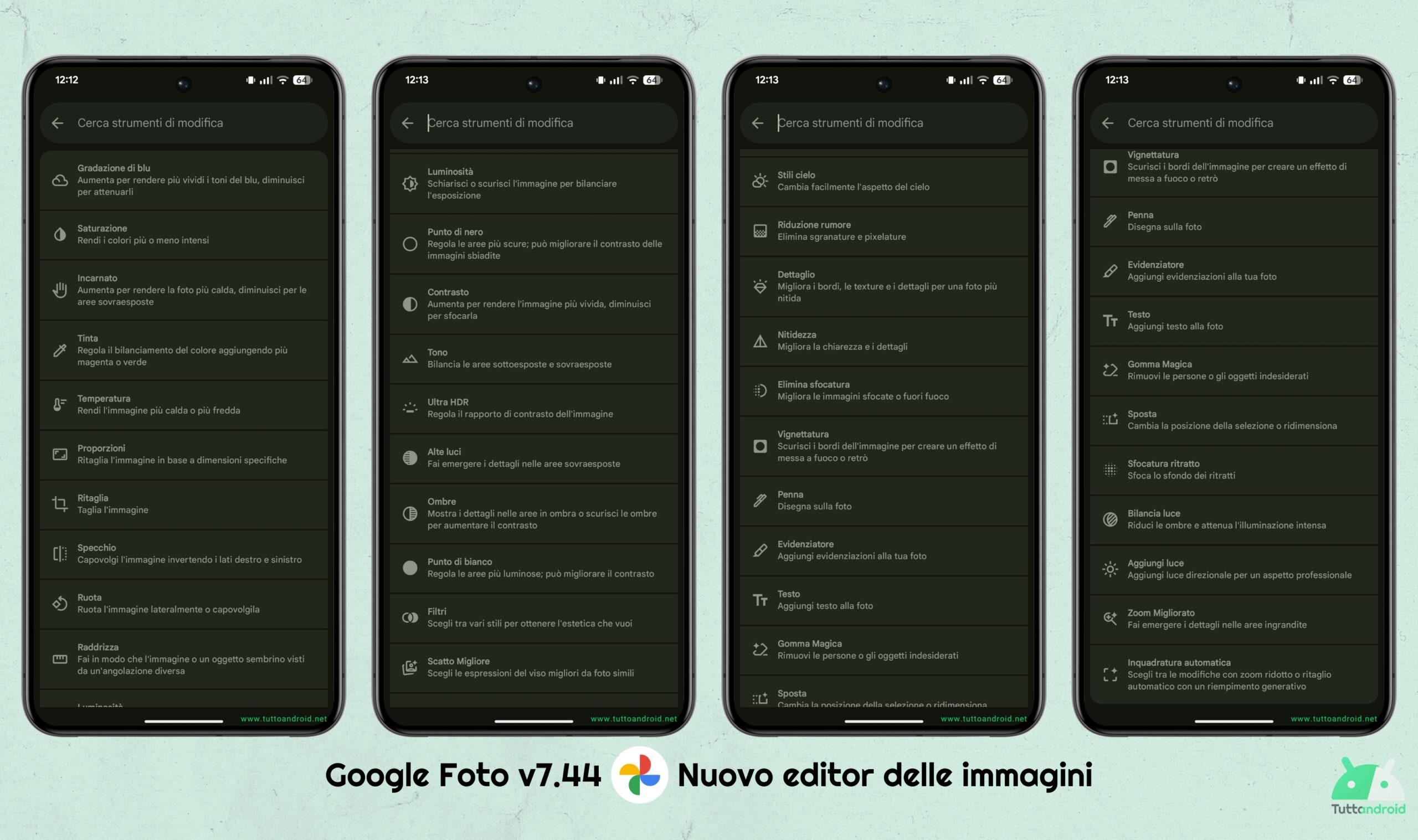 Google Foto v7.44 - Nuovo editor immagini