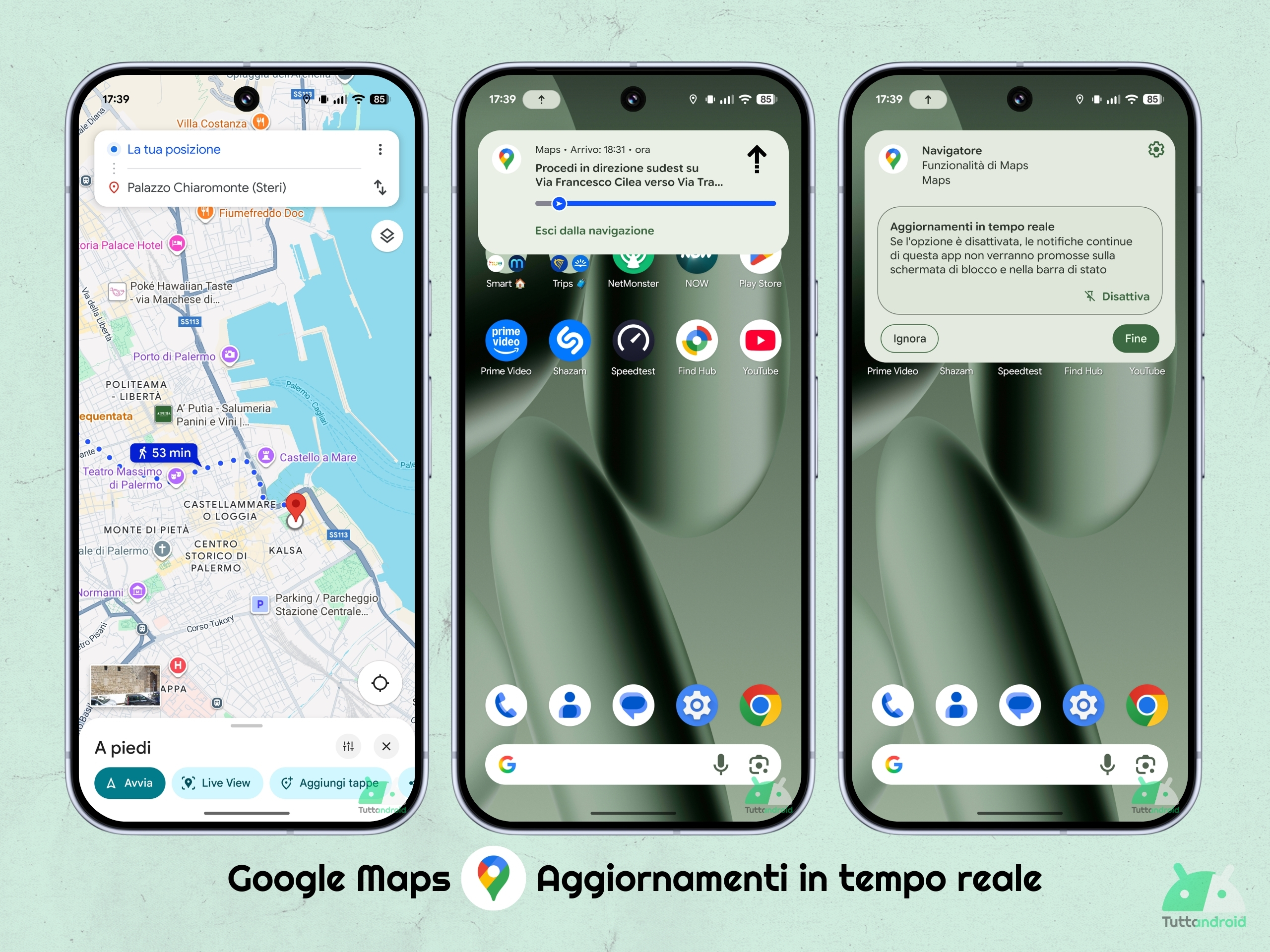 Google Maps v25.37.00 - Aggiornamenti in tempo reale (a piedi) su Android 16