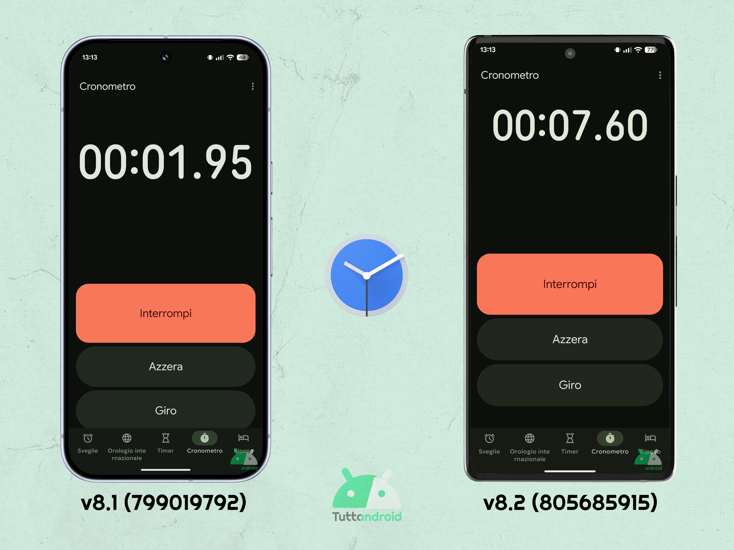 Google Orologio v8.2 - Fix scheda Cronometro