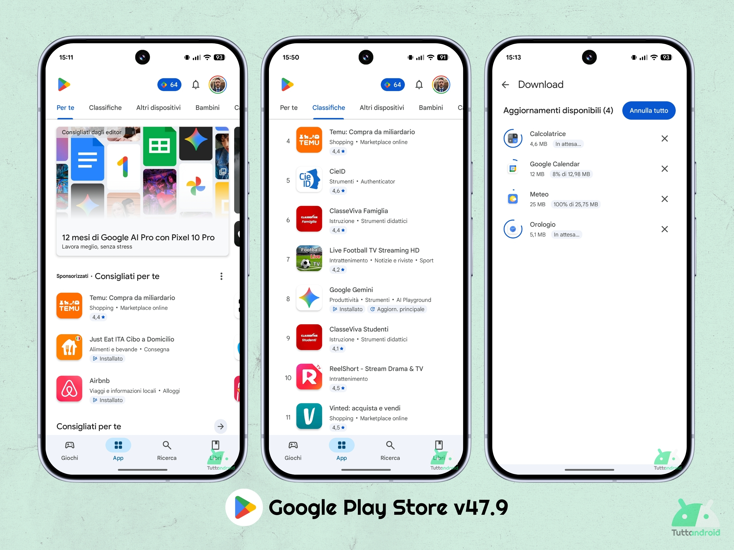 Google Play Store v47.9 - Modifiche estetiche