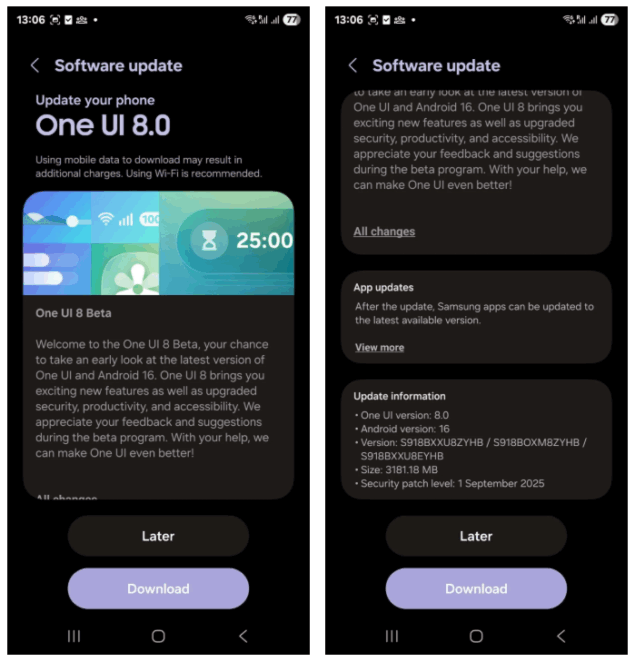 One UI 8 Beta Samsung Galaxy S23