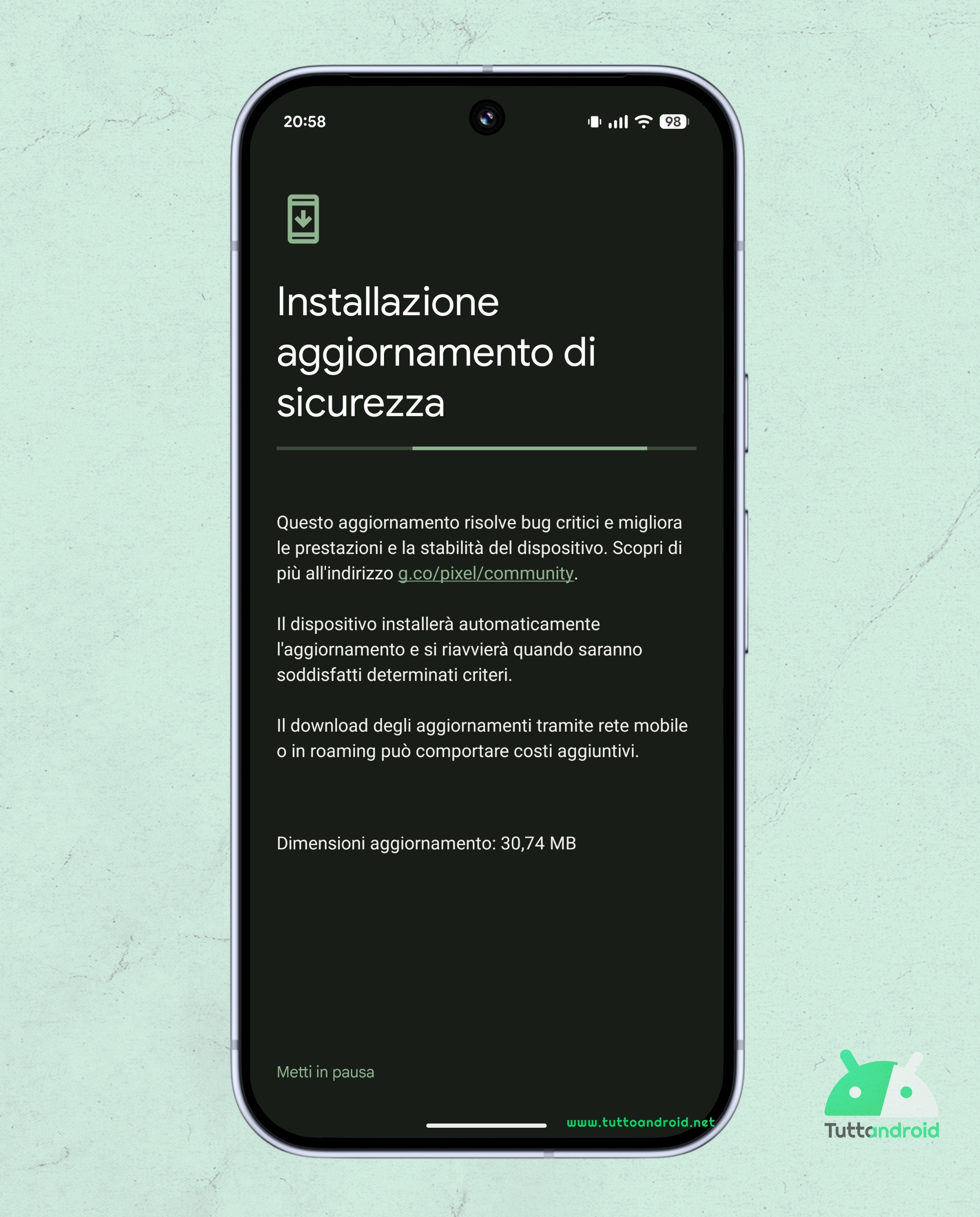 20251029 Android 16 QPR1 - Patch di ott 2025 - Google Pixel 10 Pro XL tta
