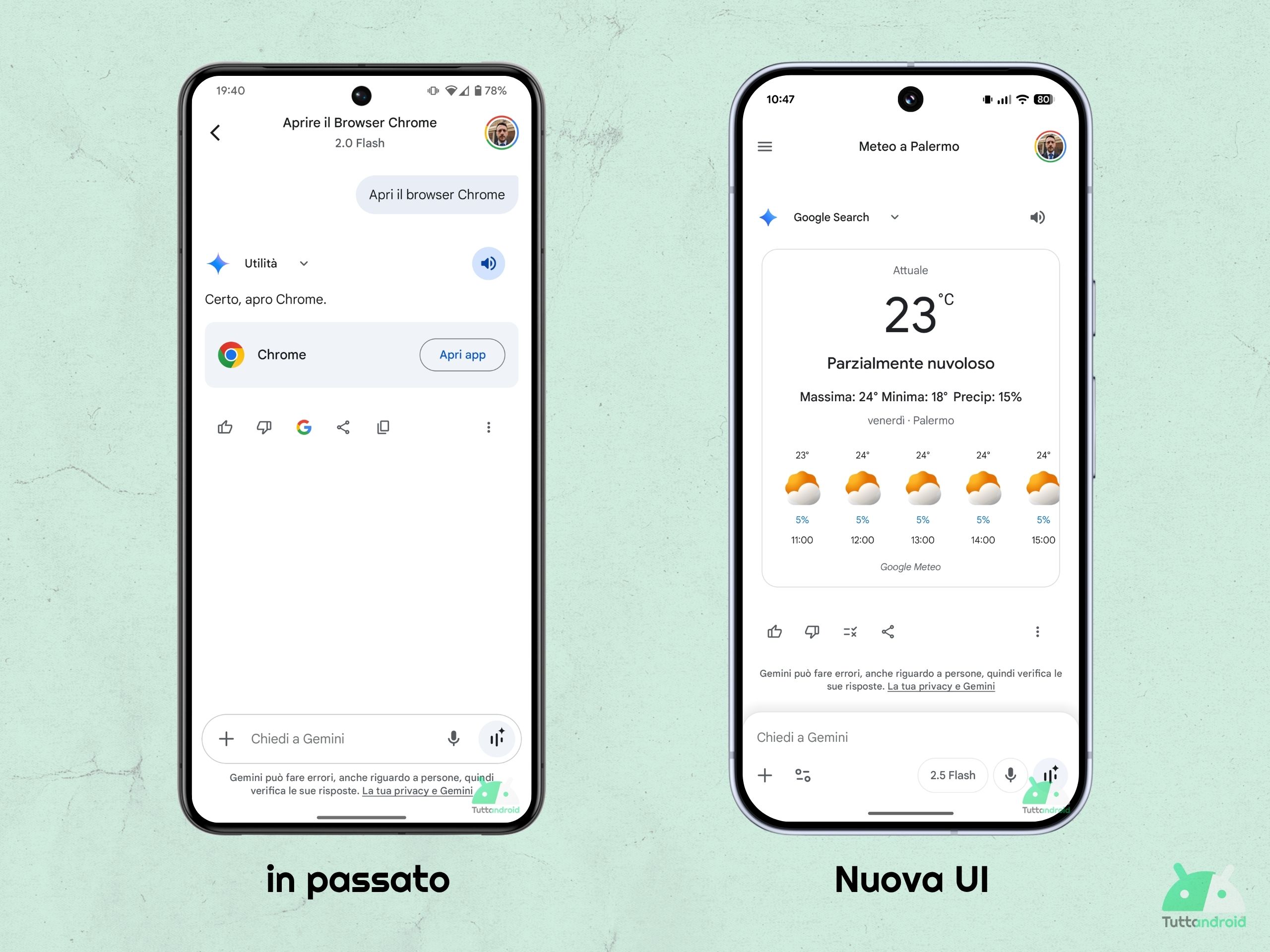 App Gemini - Gemini può fare errori spostato