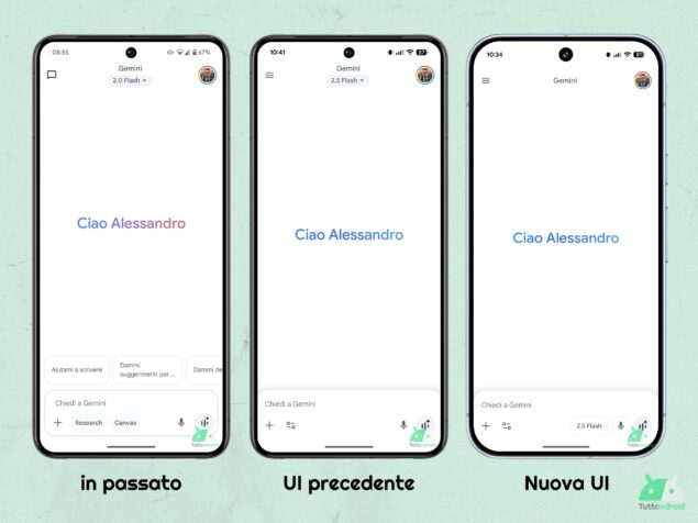App Gemini - evoluzione casella immissione testuale