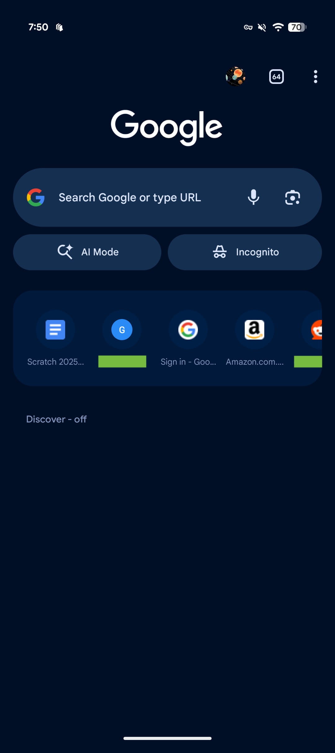chrome nuova scheda ai mode