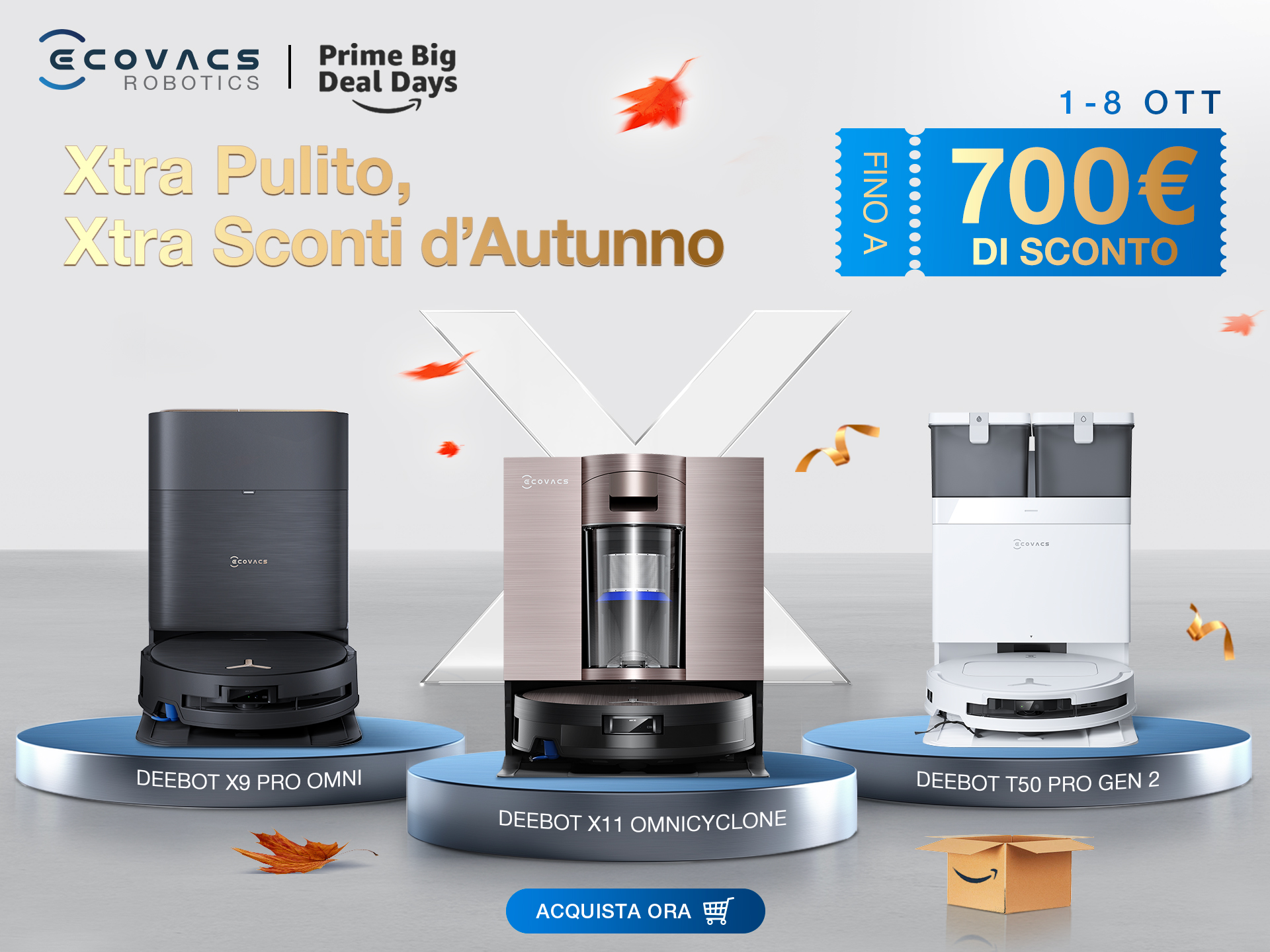 ECOVACS celebra la Festa delle Offerte Prime proponendo tre dei best seller in sconto