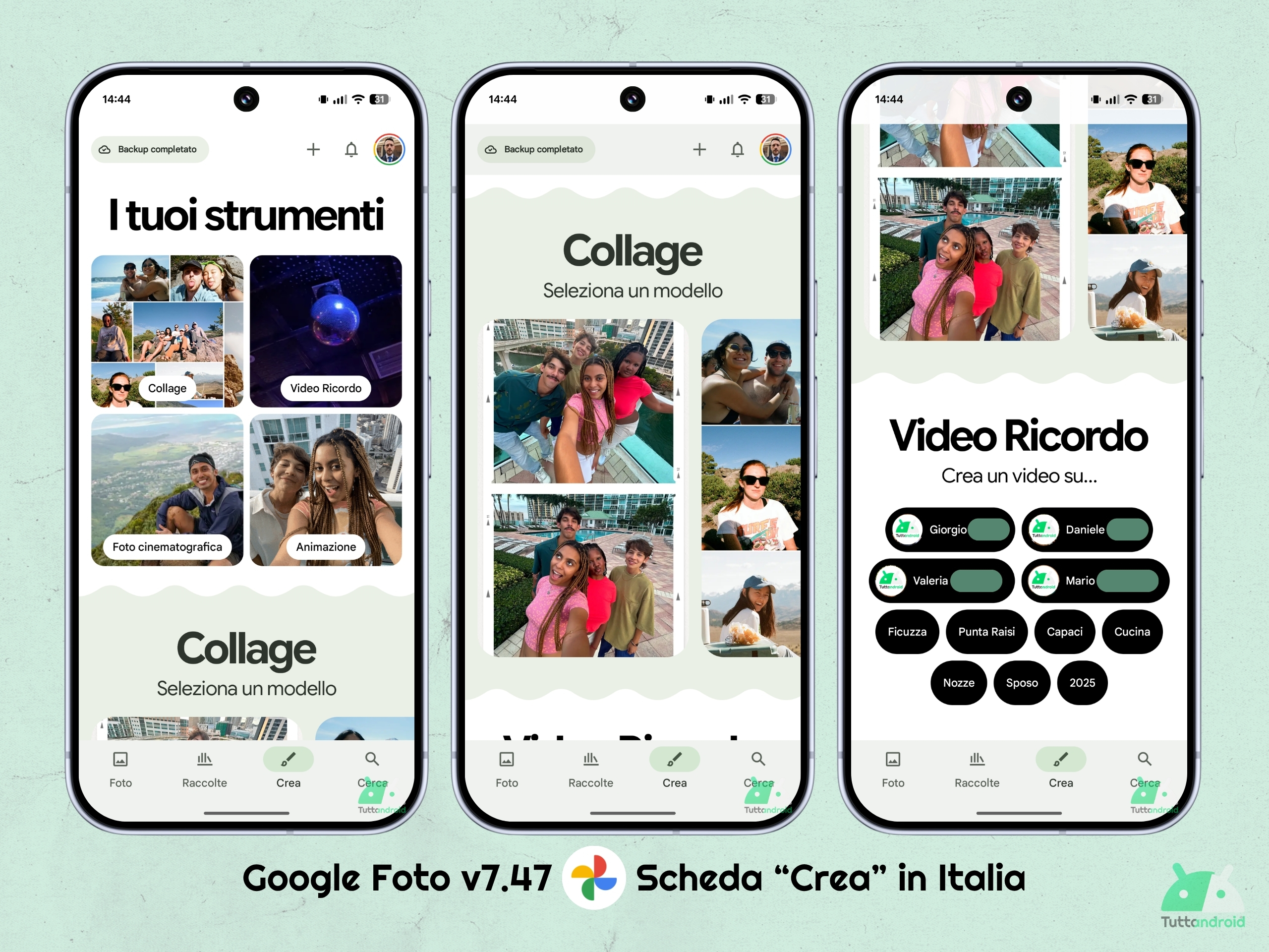 Google Foto v7.47 - Scheda Crea in Italia