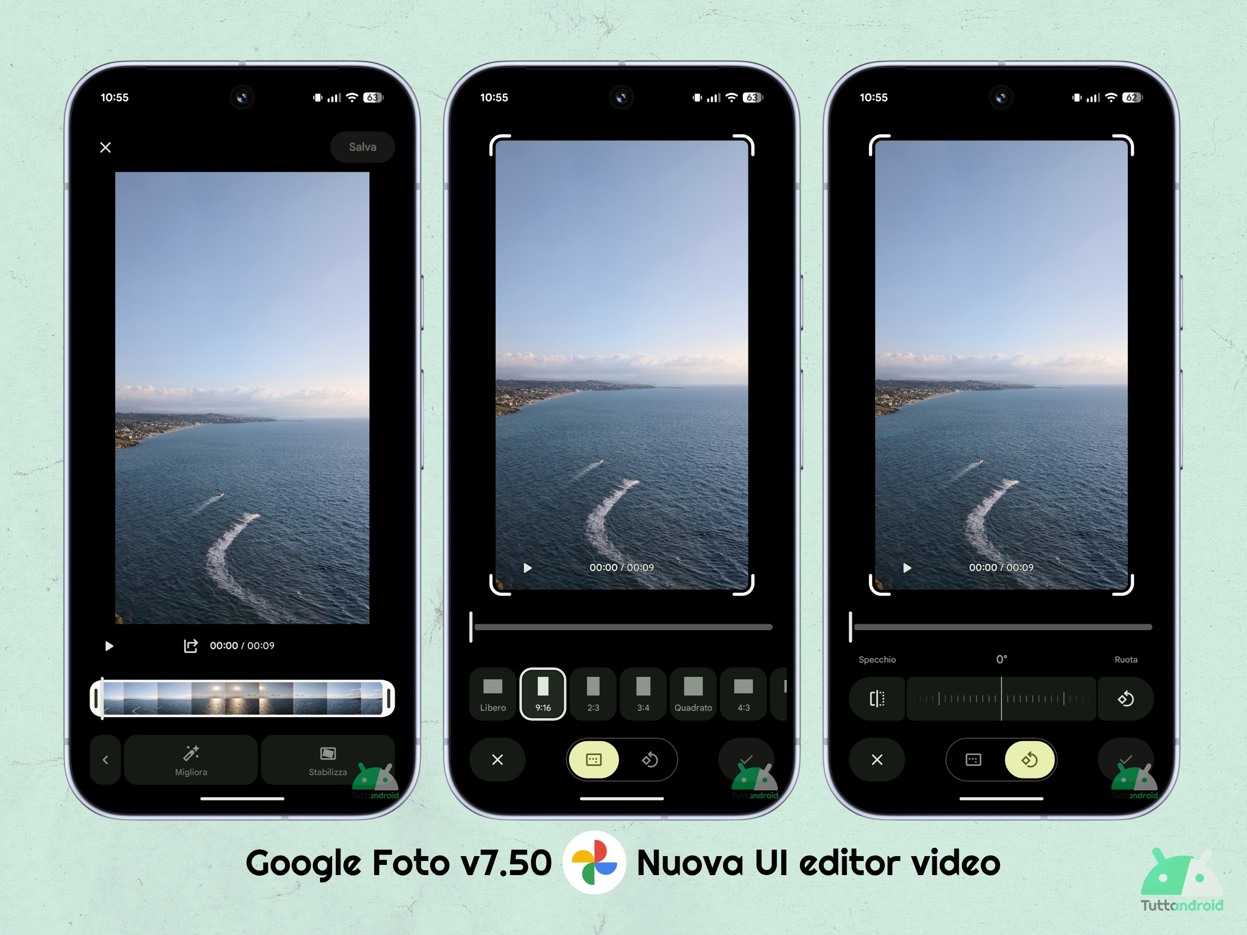 Google Foto v7.50 - UI nuovo editor video