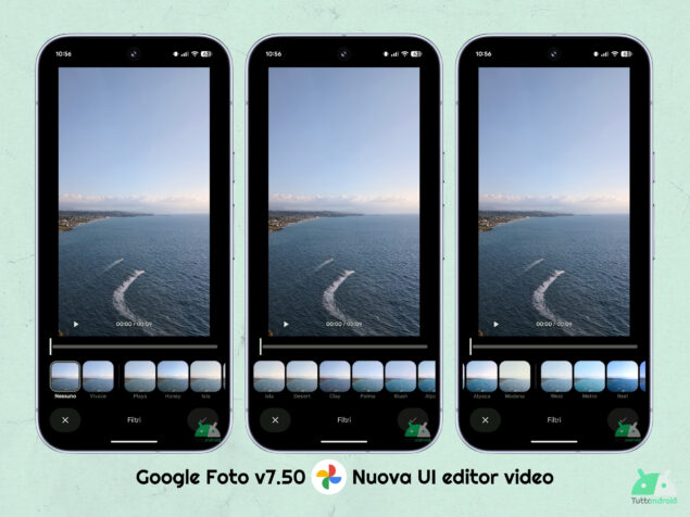 Google Foto v7.50 - UI nuovo editor video